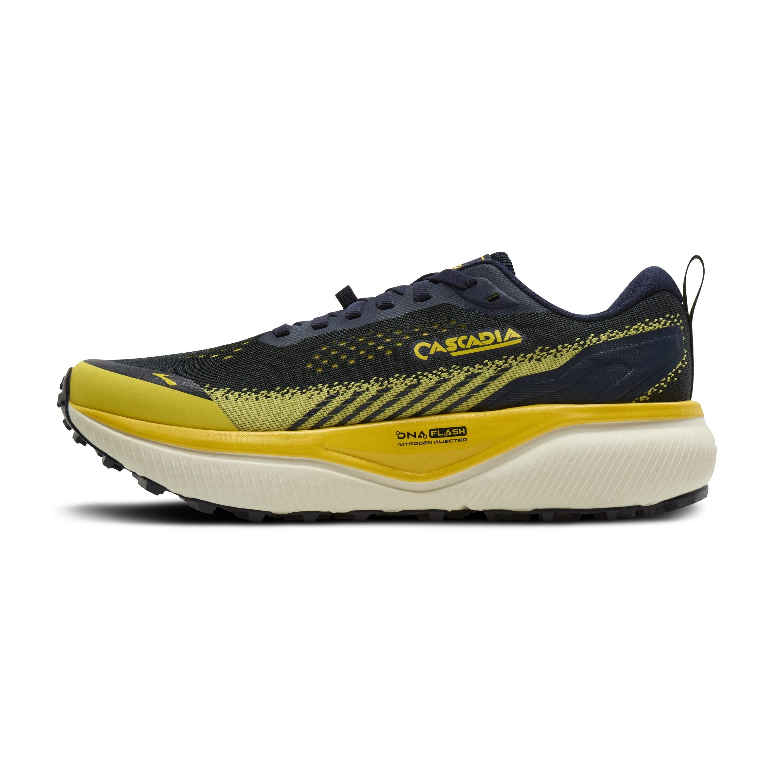 Brooks Cascadia 20 Herren All-Terrain-Laufschuh Navy/Cyber Yellow/Grey Laufschuh