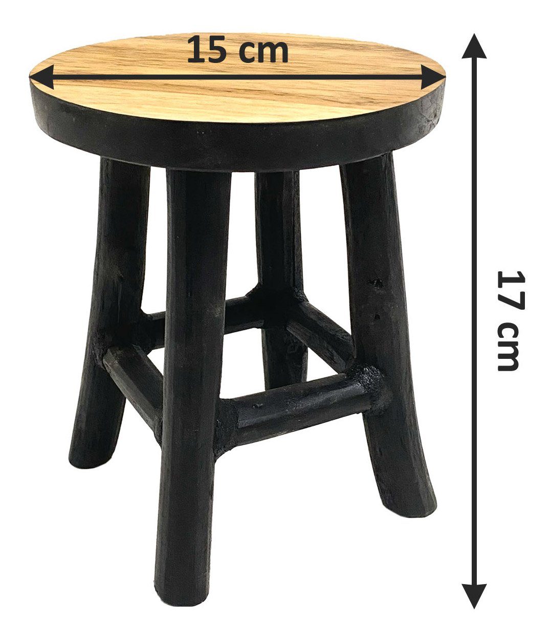 Spetebo Blumenhocker Teak Blumenhocker - schwarz günstig online kaufen