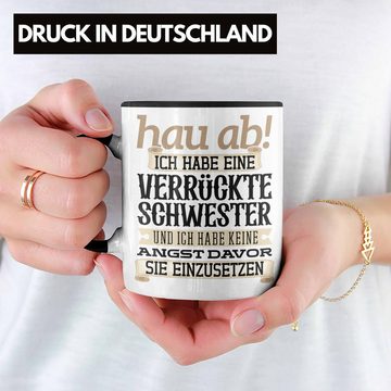 Trendation Tasse Trendation - Ich Habe Einen Verdammt Tolle Schwester Tasse Geschenk von Bruder Geschwister Geschenkidee Geburtstag Spruch