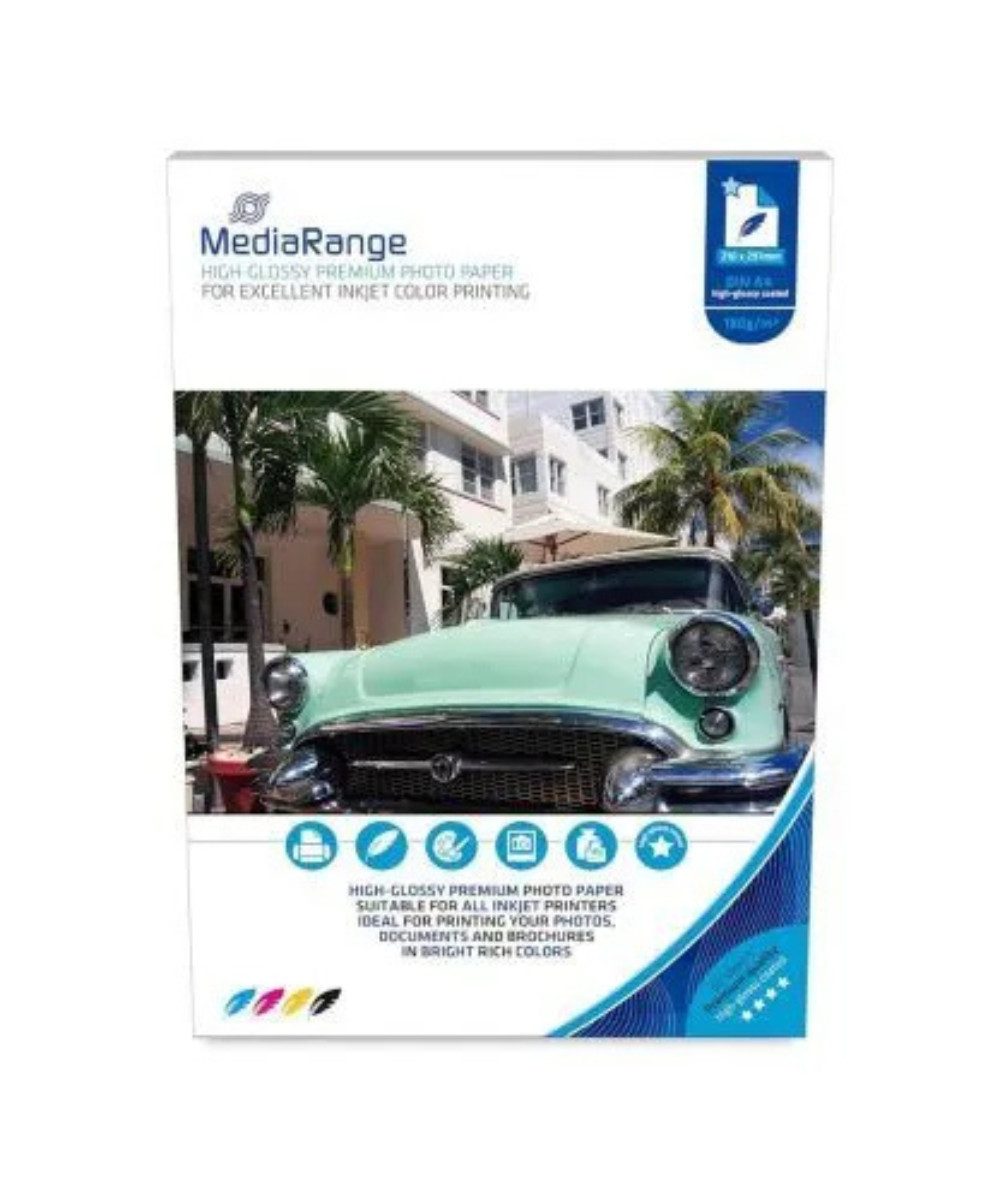 Fotopapier MediaRange Fotopapier – A4, hochglänzend, 180 g/m², 50 Blatt
