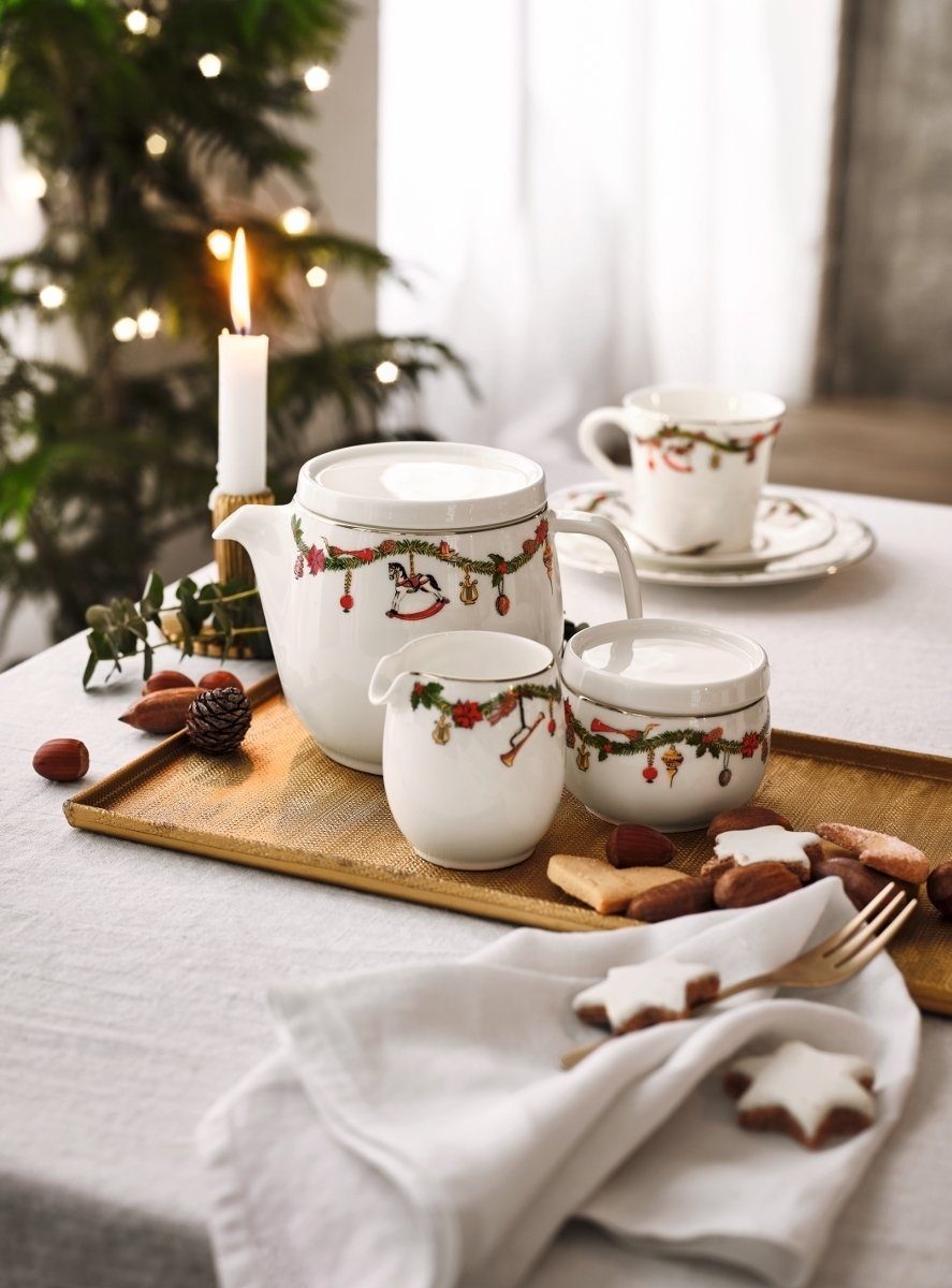 Hutschenreuther Becher Nora Christmas Becher mit Henkel 0,4 l, Bone China, Tassen