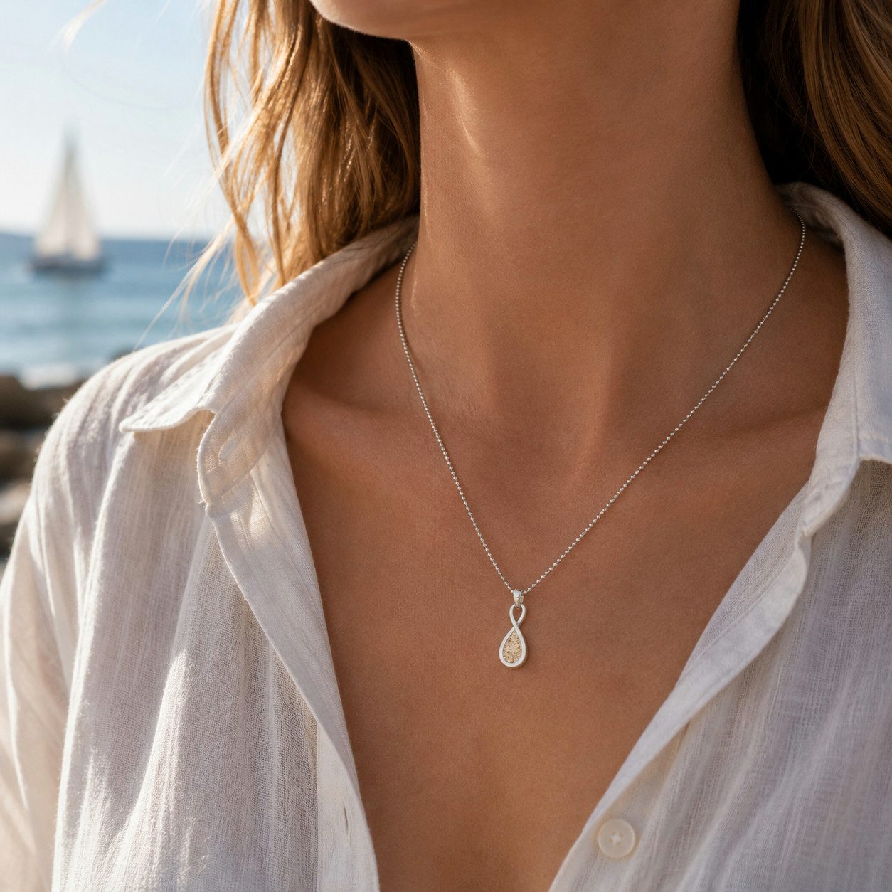 Kette mit Anhänger Halskette Forever I K2928, 42 cm – Symbol für Verbundenheit & Natur