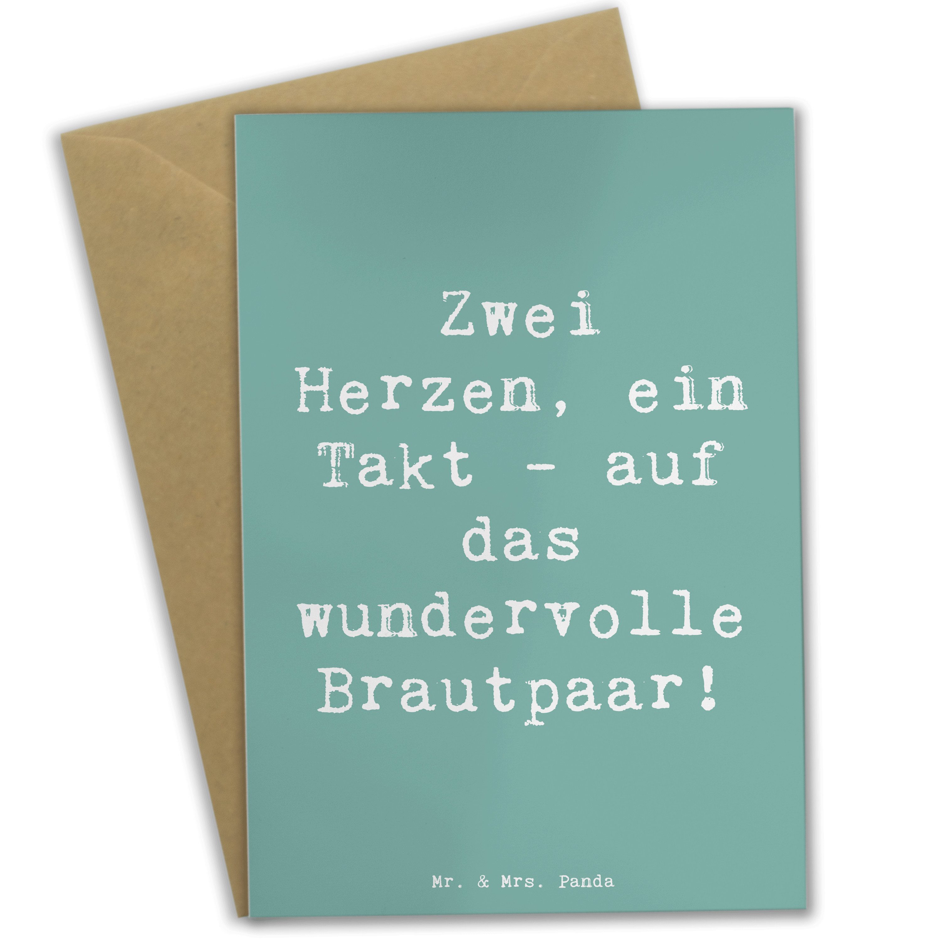 Grußkarte Brautpaar Herzen - Meeresbrise - Geschenk, Partnerschaft, ein Takt, H