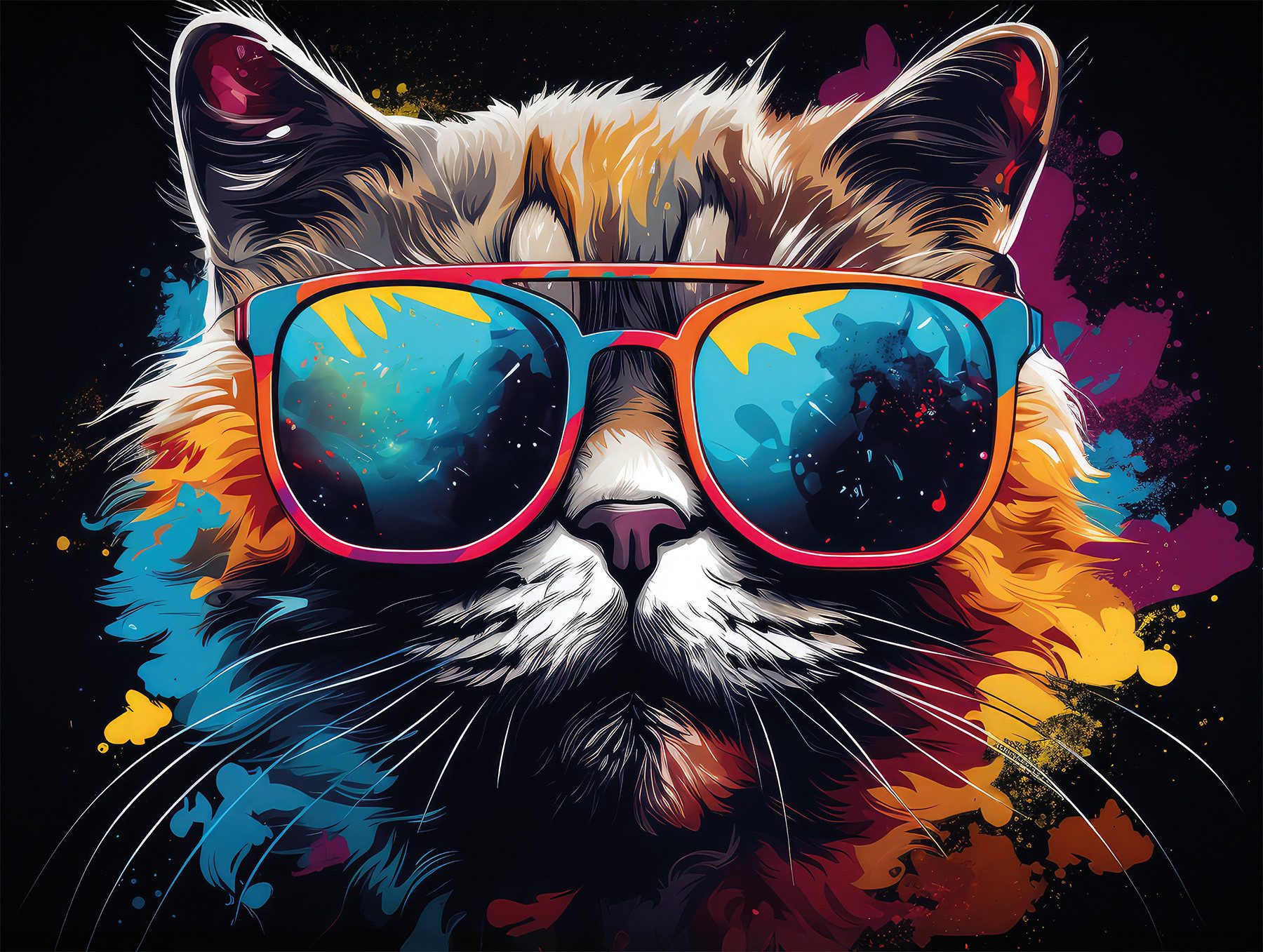 Bönninghoff Bild COOL CAT 46x61 cm – Leinwandbild Keilrahmen Deko modern