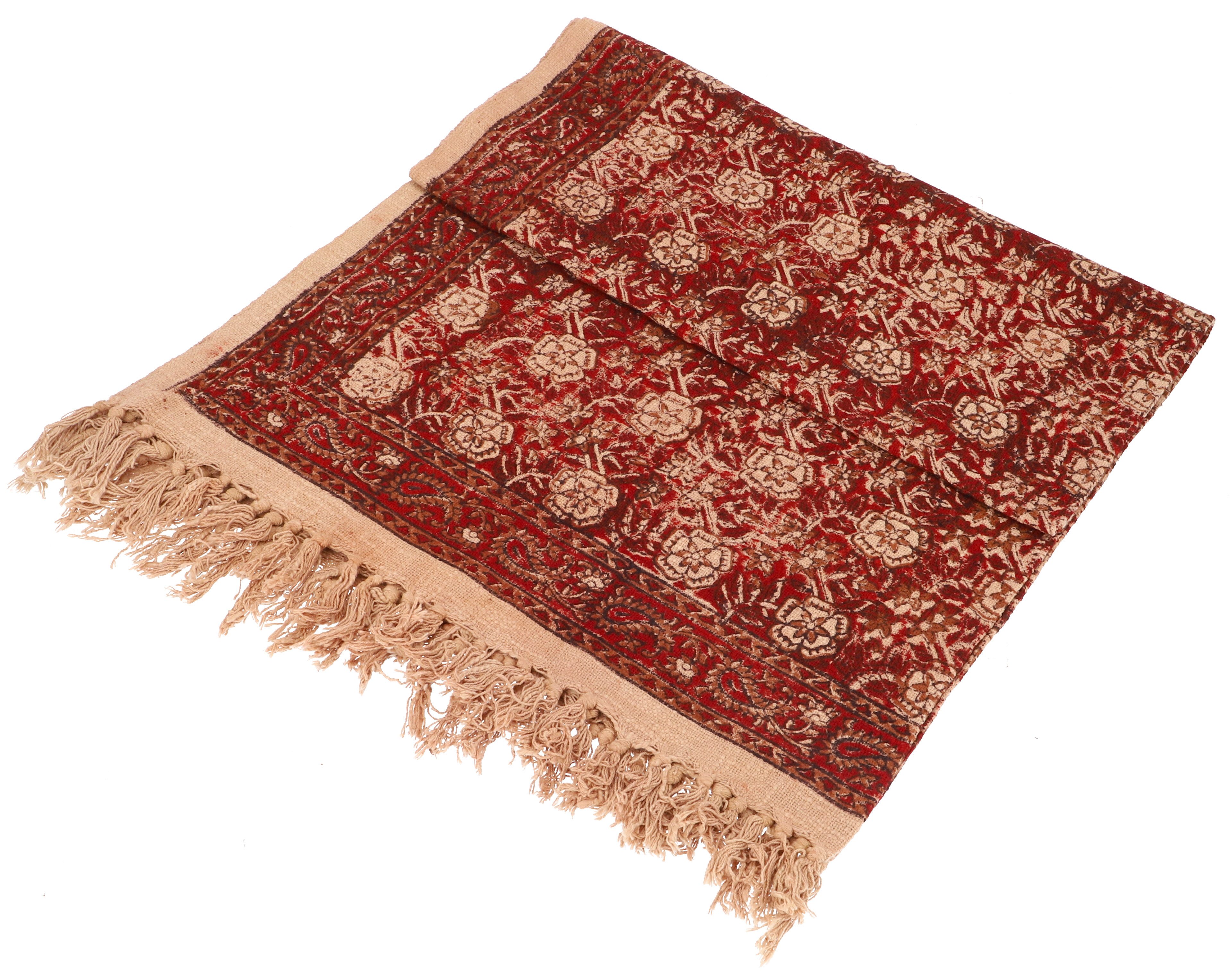 Guru-Shop Tagesdecke Blockdrucktuch, handgearbeiteter Überwurf,..