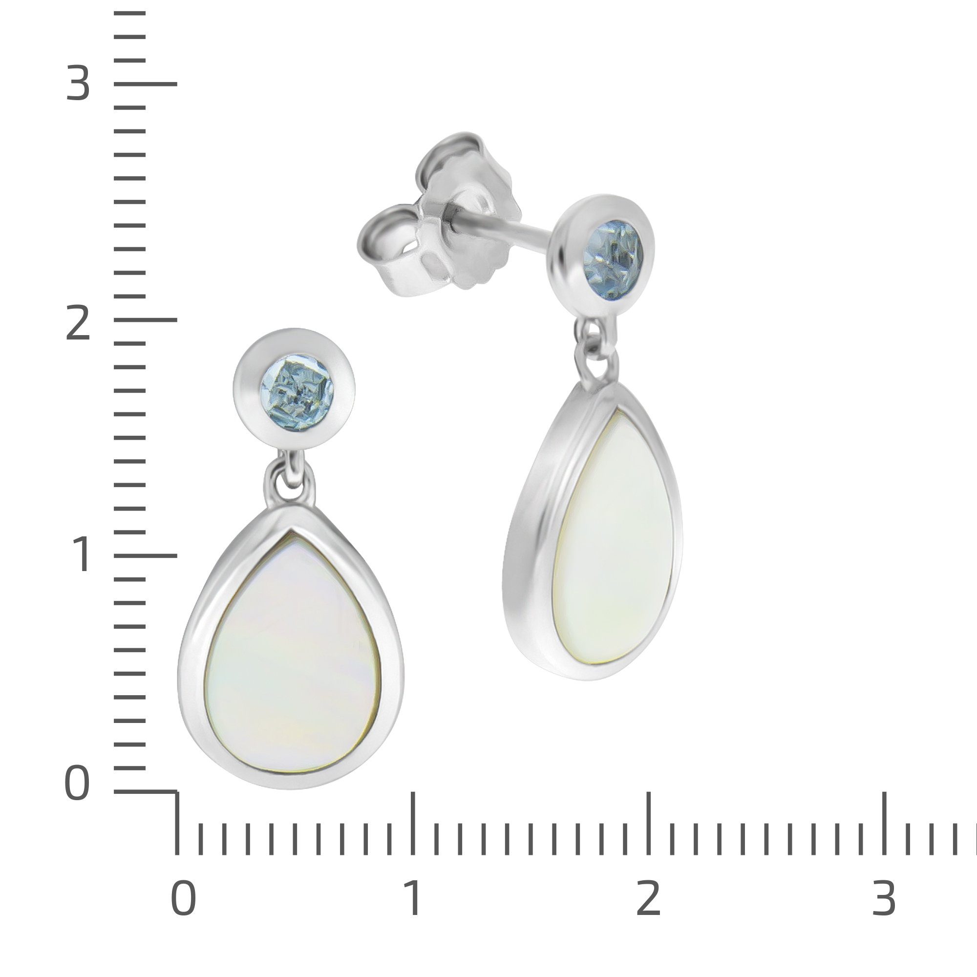 Zeeme Paar Ohrhänger 925/- Sterling Silber Blautopas Perlmutt günstig online kaufen