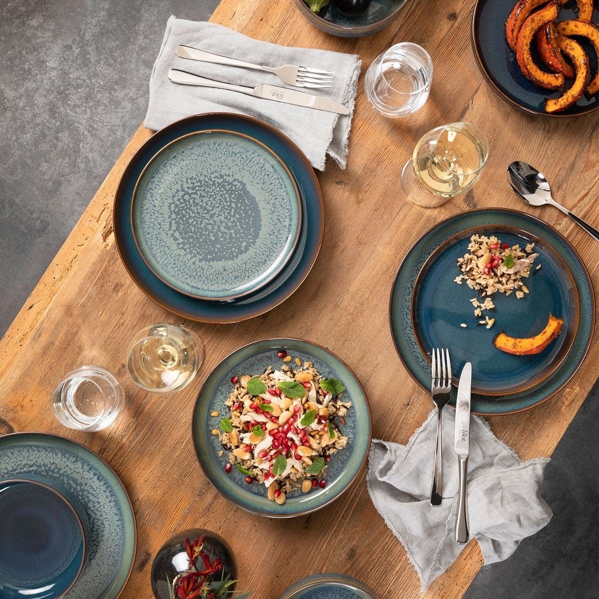 like. by Villeroy & Boch Schale Crafted Denim Bol 16 x 16 x 6 cm, Premium Porcelain, (Bowls)