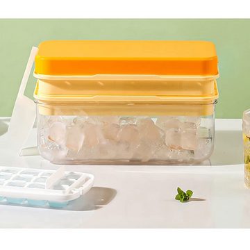 DOPWii Eiswürfelform Eiswürfelform, Silikon-Eisform mit Deckel und Behälter, (32-tlg), 32 Mini-Eiswürfel für den Gefrierschrank, BPA-freie