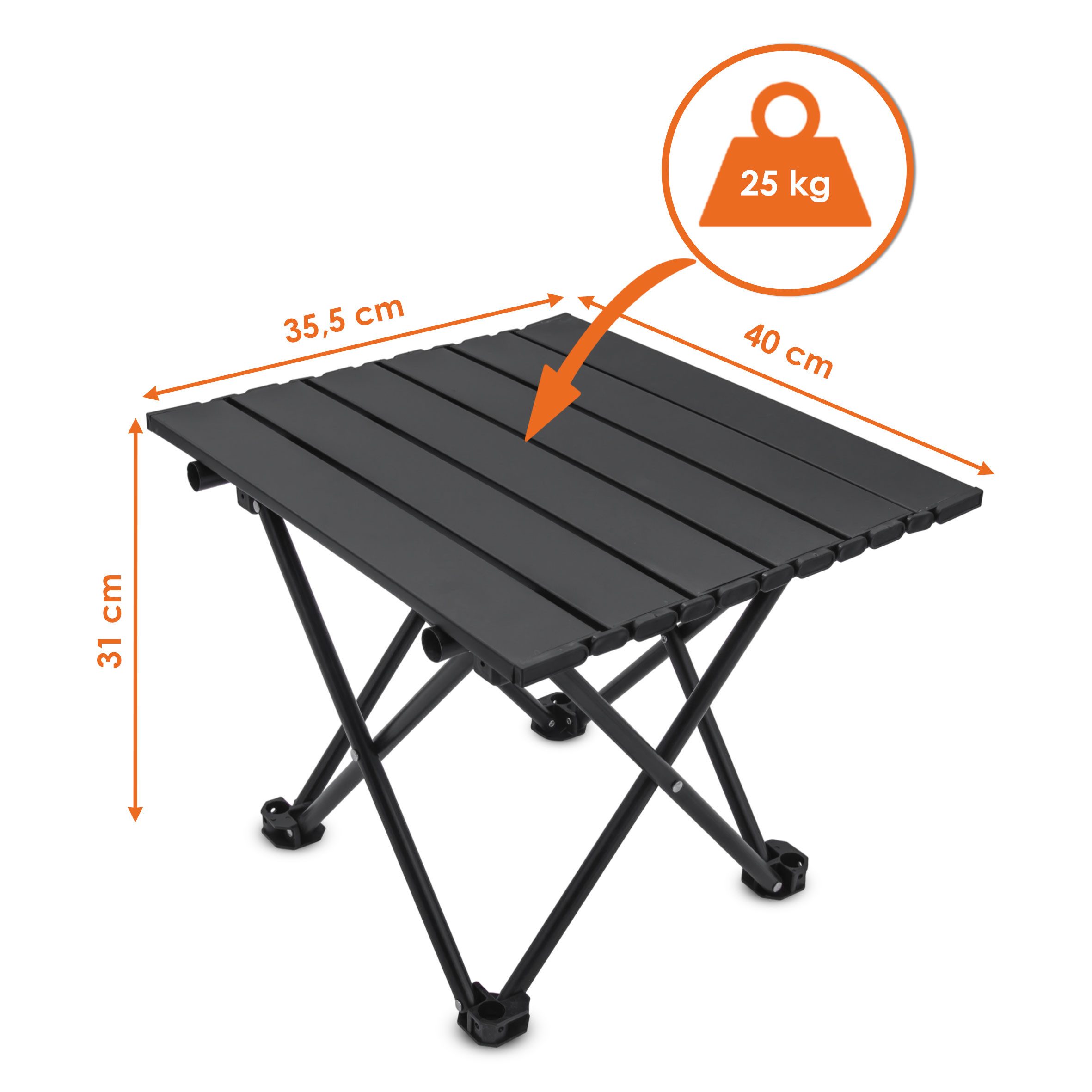 Spetebo Campingstuhl Camping Sitzgruppe 3-teilig mit Aluminium Klapptisch und Tragetasche (Set, 1 St), Garten Tischgruppe mit 2 Campingstühlen bis 100kg