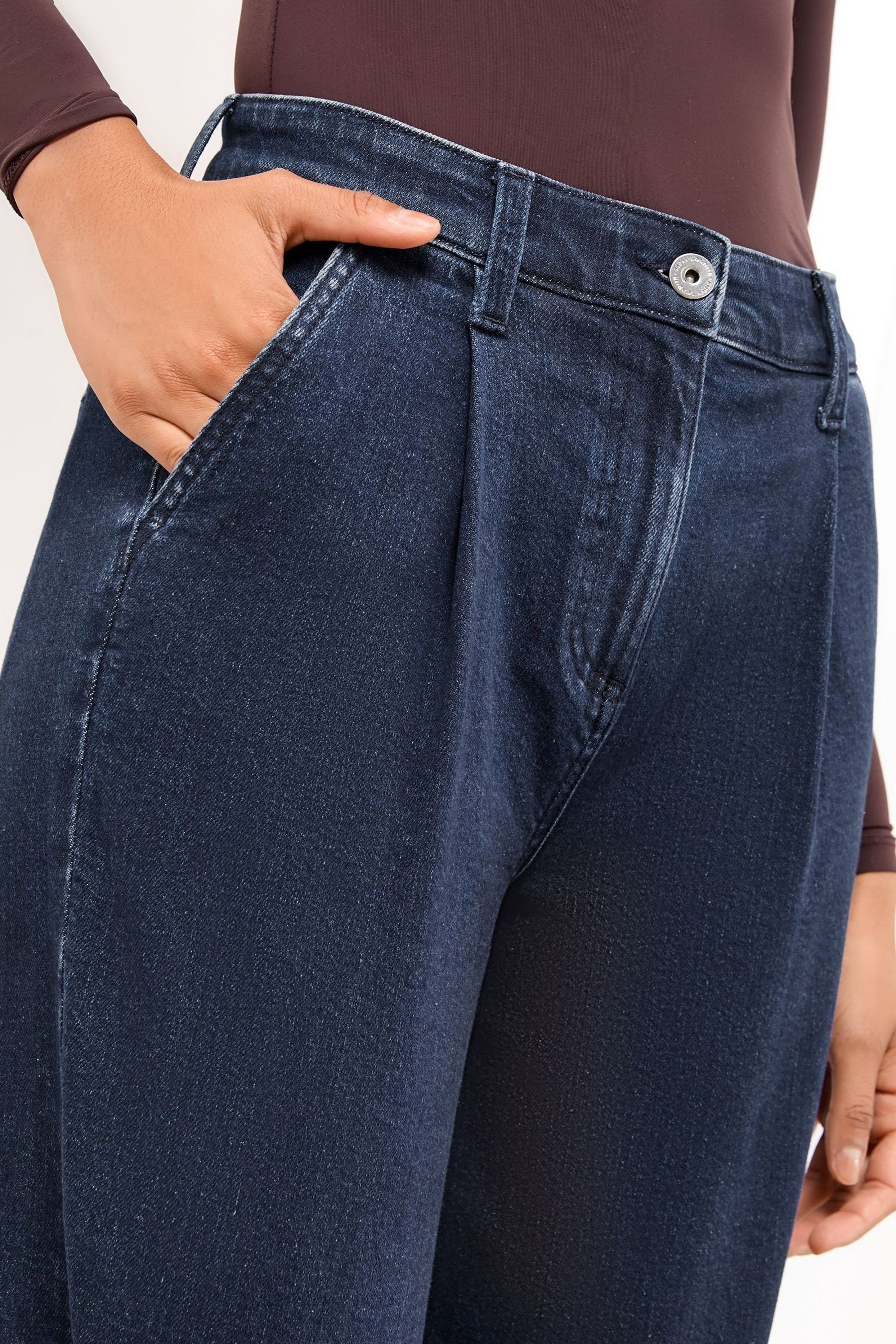 LIPSY Weite Jeans Lipsy Jeans mit weitem Bein und Abnähern, Regular (1-tlg)