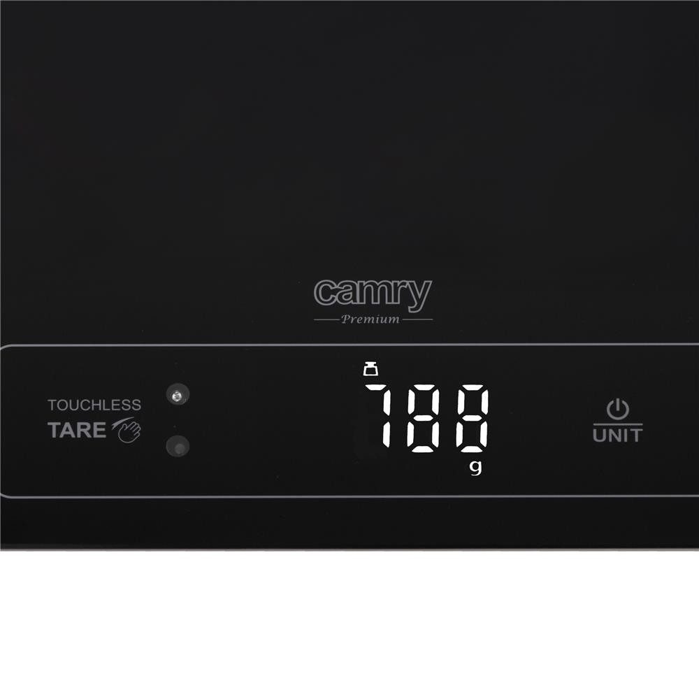 Camry Küchenwaage CR 3175, 15kg, berührungslose Tara Funktion, LED Anzeige, schwarz