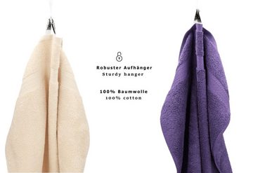 Betz Handtuch Set 10-TLG. Handtuch-Set Classic, 100% Baumwolle, (Set, 10-tlg), Farbe lila und beige