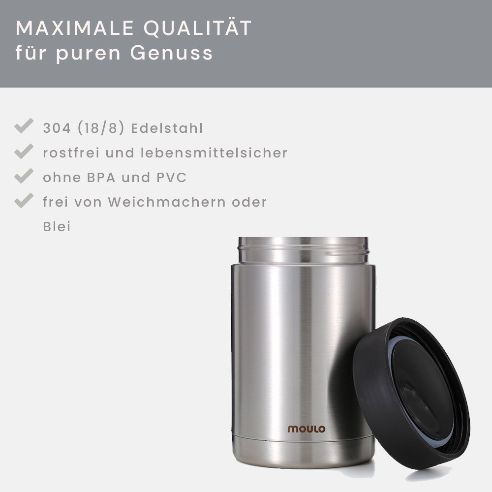 0,5L frei Edelstahl, Isoliergefäß, Explorer Edelstahl, BPA Thermobehälter moulo