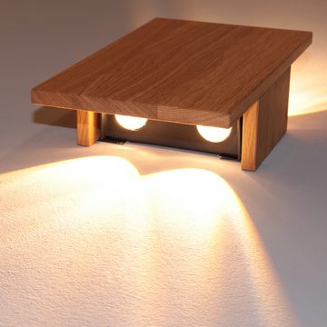 FISCHER & HONSEL LED Wandleuchte SHINE-WOOD, Ein-/Ausschalter, LED wechselbar, Made in Germany, hochwertige Verarbeitung