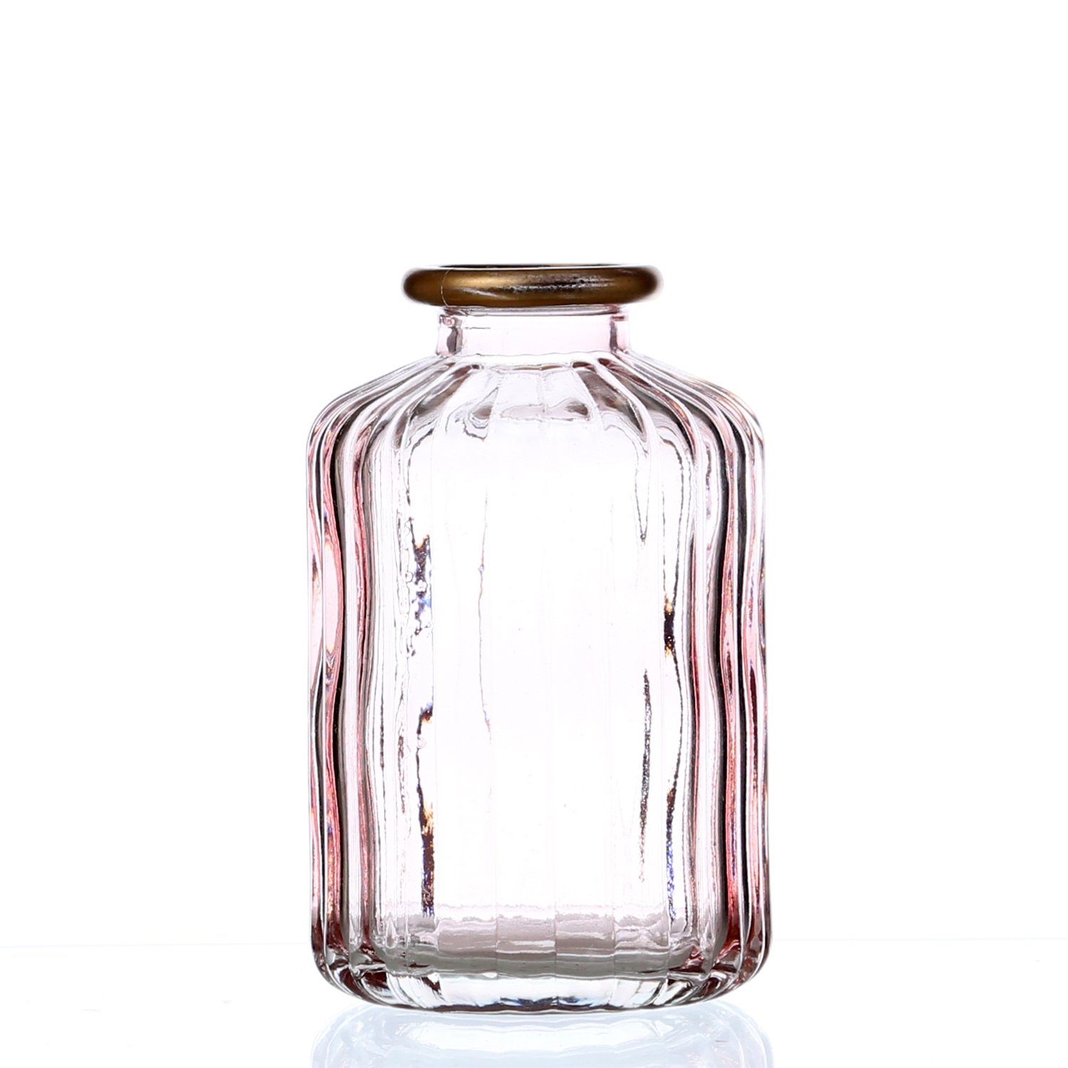 Glasflasch Flasche Glas Vase Blumenvase Eisfinish weiß silber Weichnachten Deko 