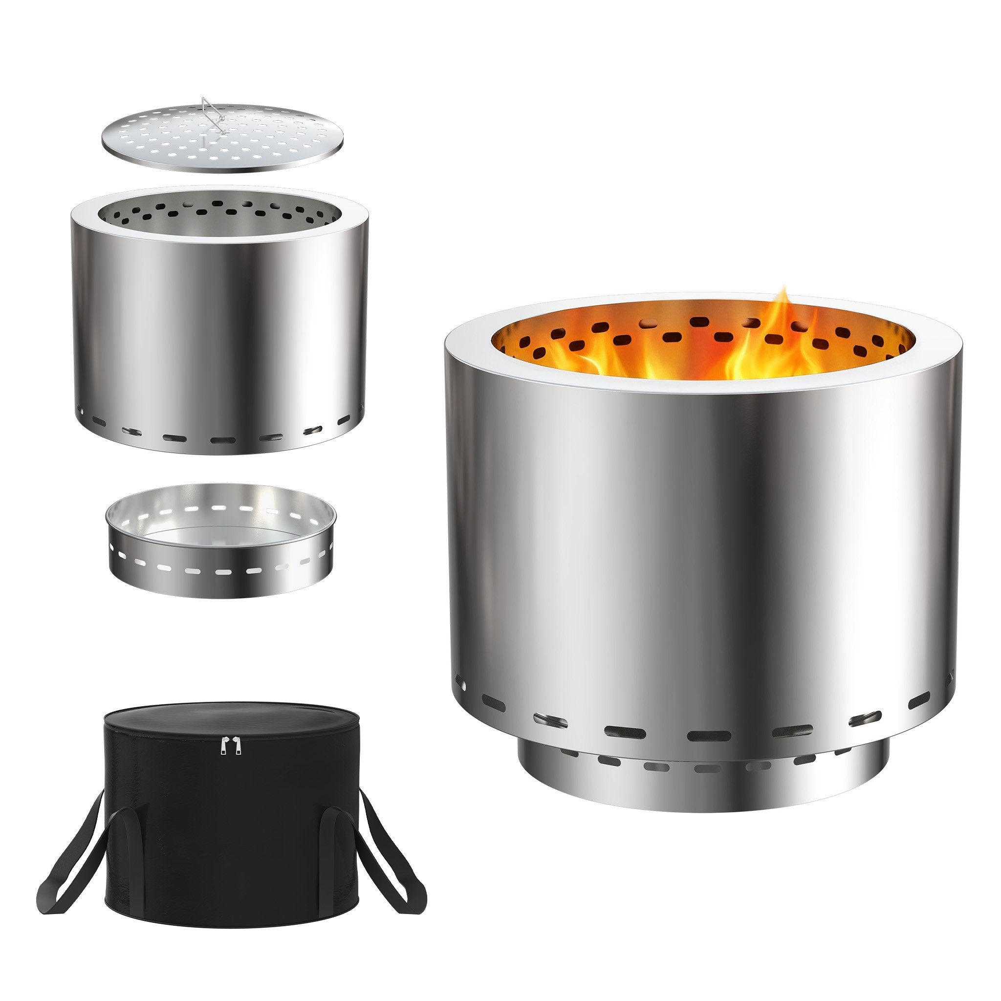 Feuerschale Campingkocher Feuerschale Outdoor Holzvergaser Kocher Edelstahl