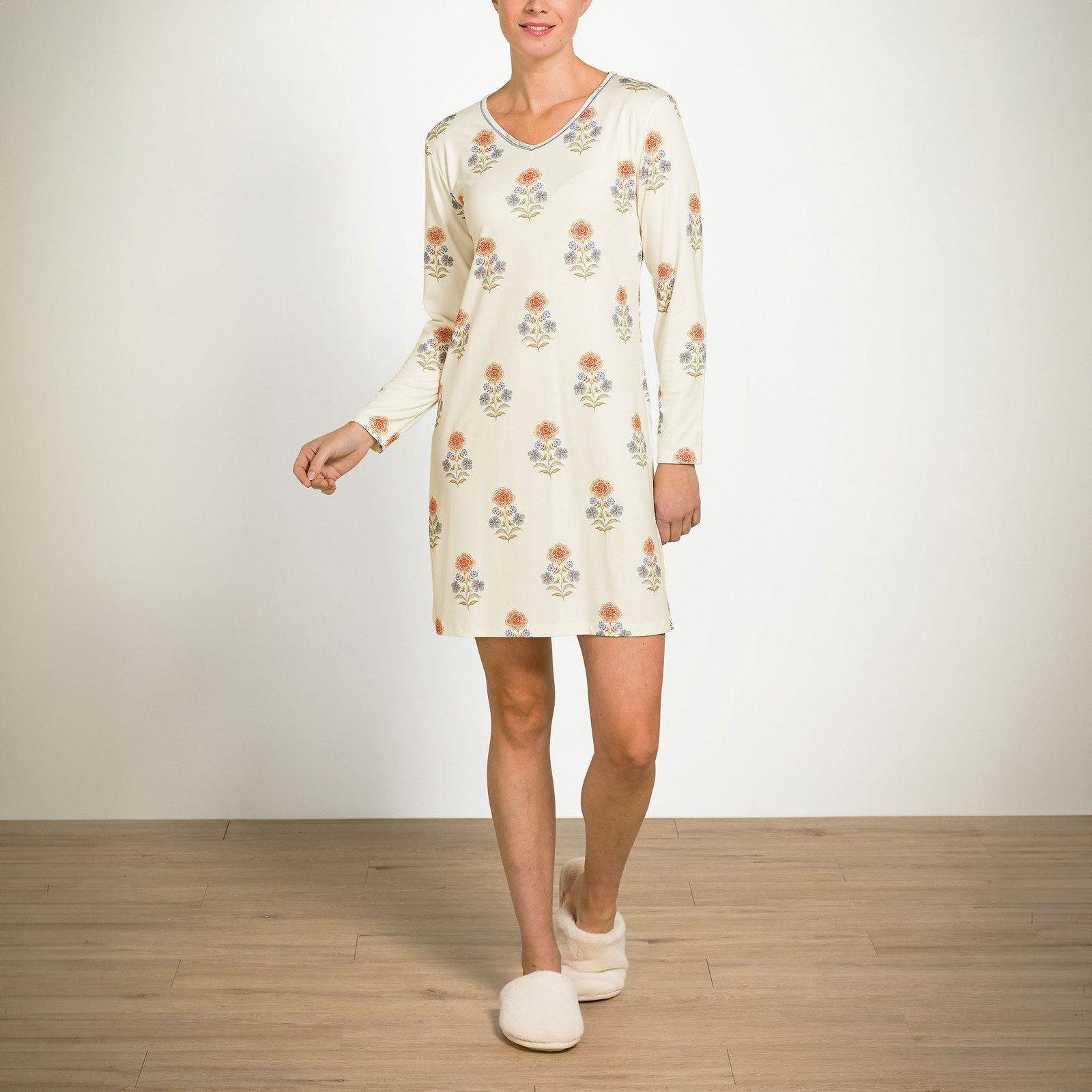 PiP Studio Nachthemd Dana Long Sleeve Nightdress Tanaka mit floralem Muster