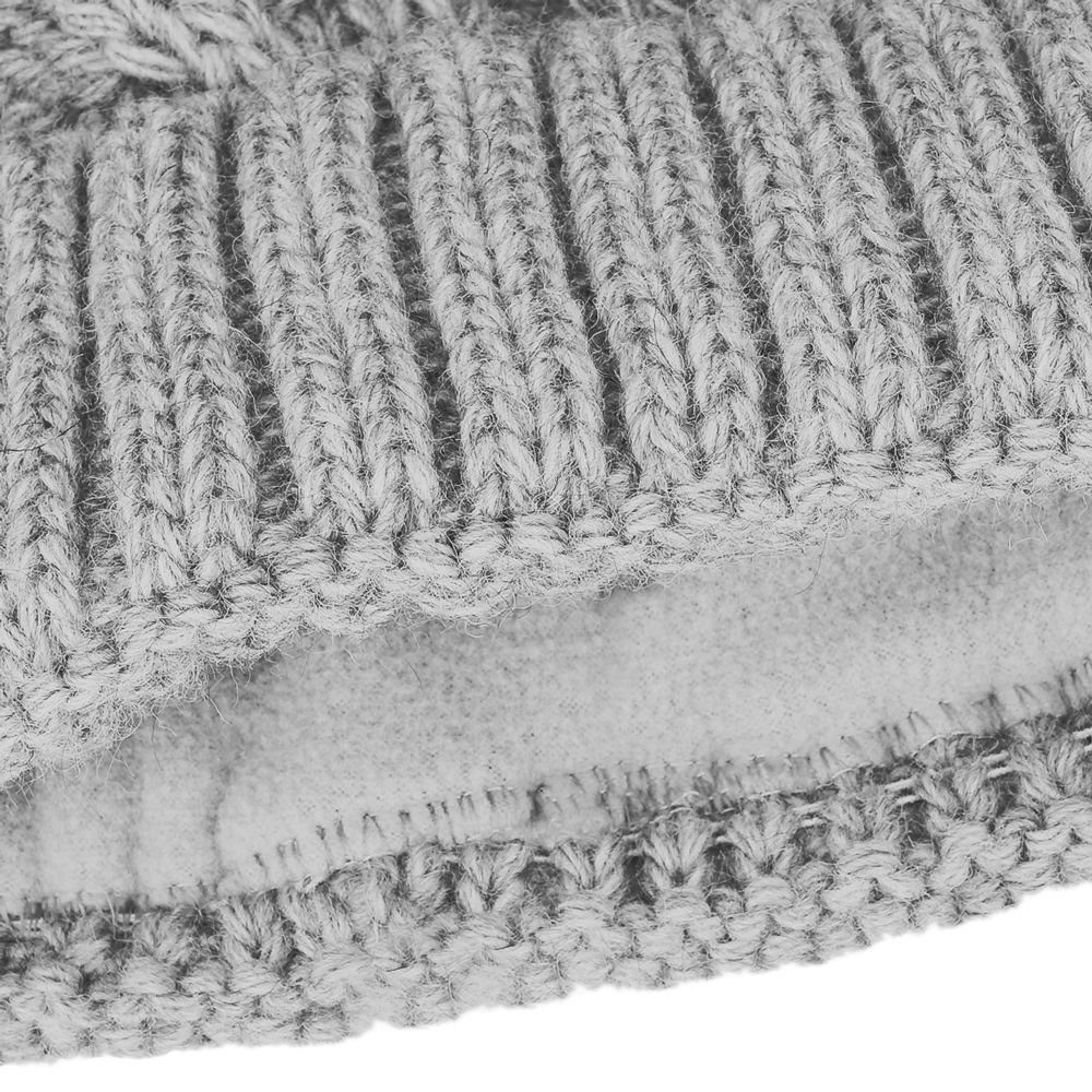 Neverless Bommelmütze Damen Strick-Mütze Fell-Bommel Kunstfell Bommelmütze Fleece-Futter Her
