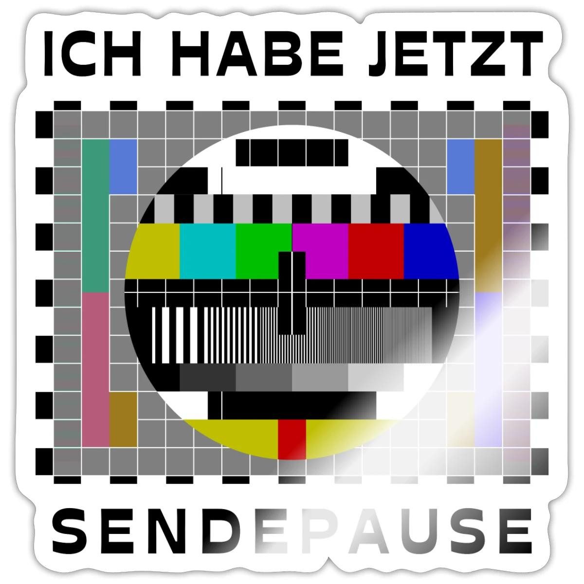 Spreadshirt Aufkleber Sendepause TV Retro Testbild 80er 90er Kostüm Sticker Aufkleber