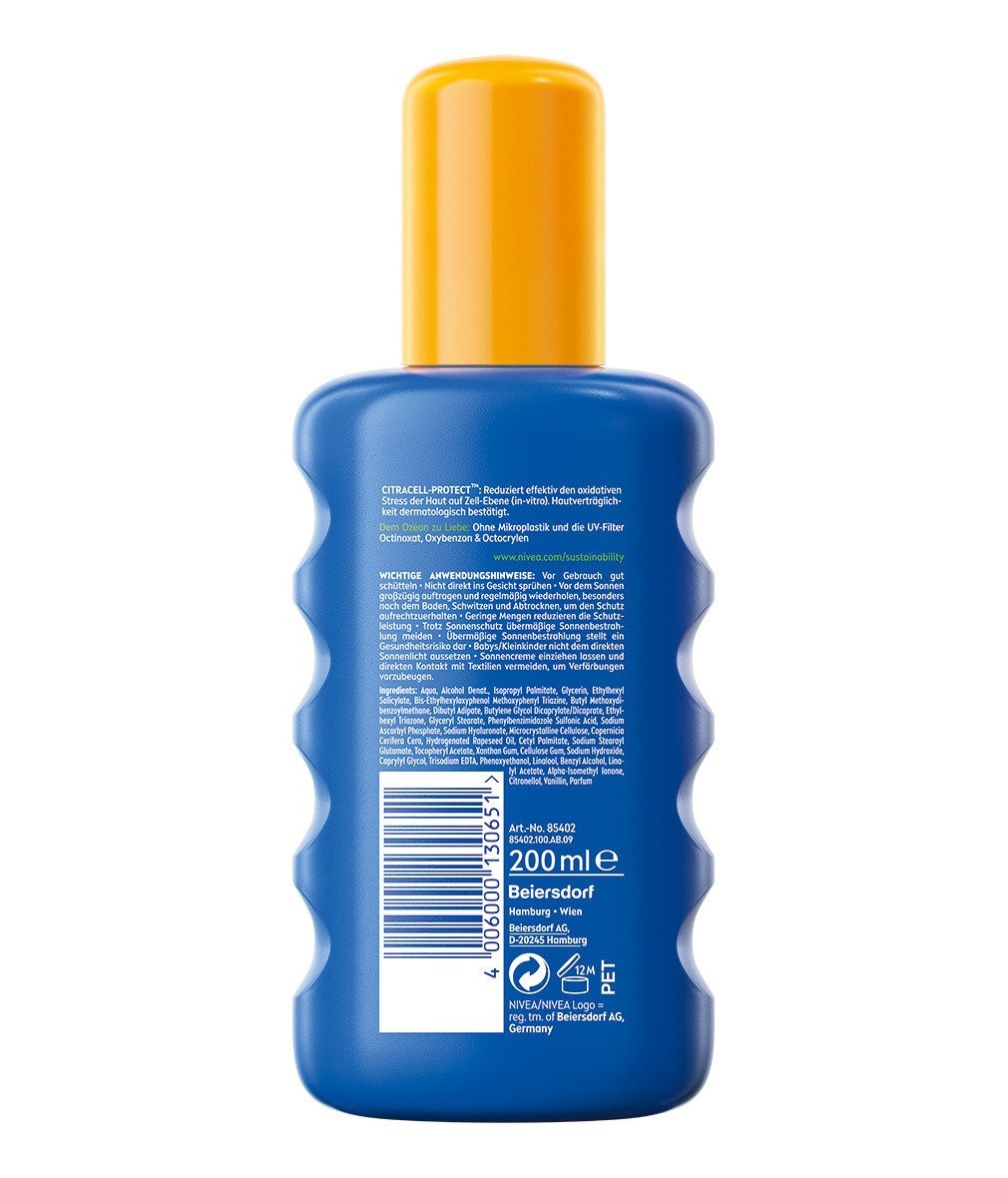 Nivea Sun Sonnenschutzspray SUN Schutz & Pflege LSF 30 200ml UVA/UVB-Schutz, 1-tlg.