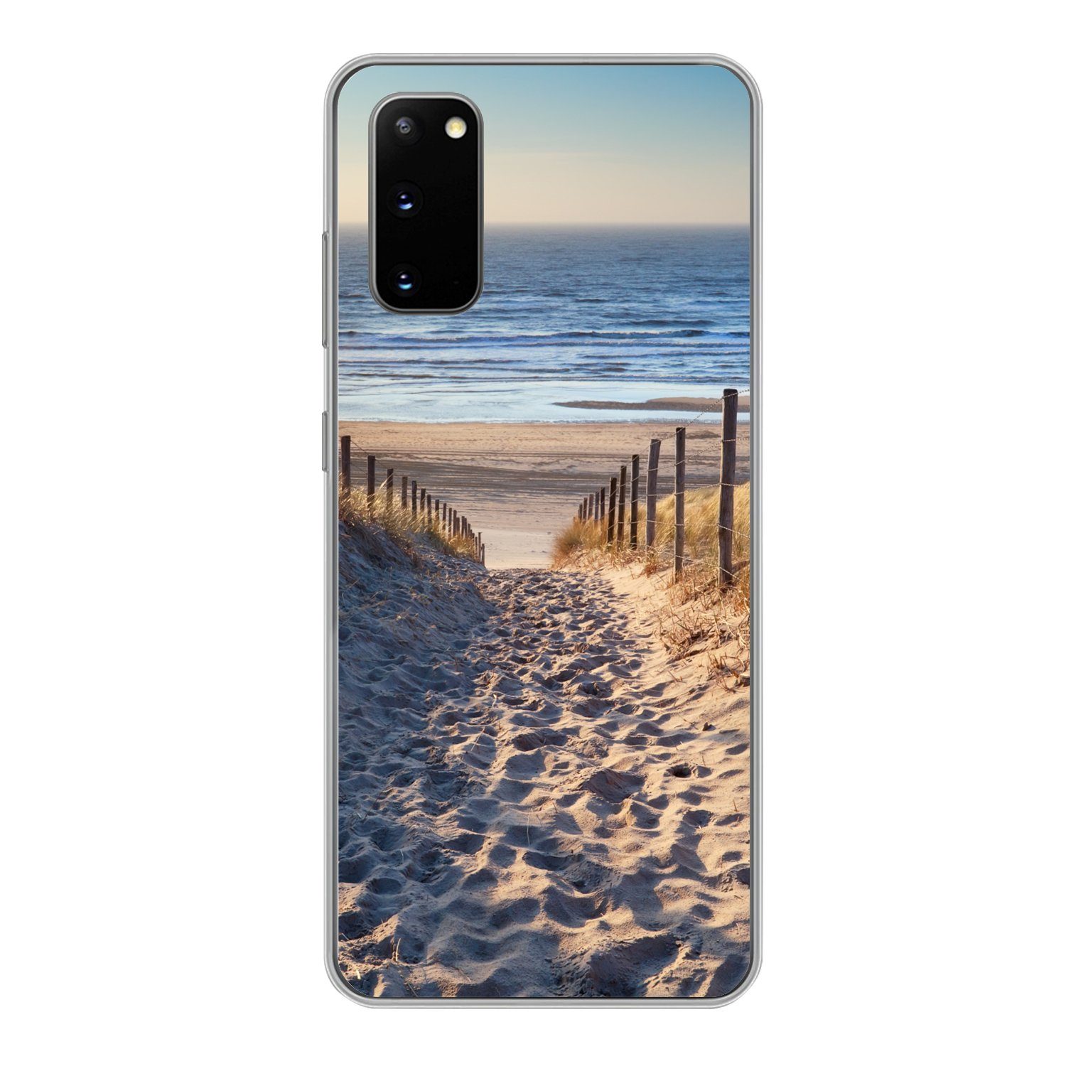 MuchoWow Handyhülle für Samsung Galaxy S20 Strand - Meer - Niederlande - Dünen - Sonne, Phone Case, Silikon, Schutzhülle Dünn