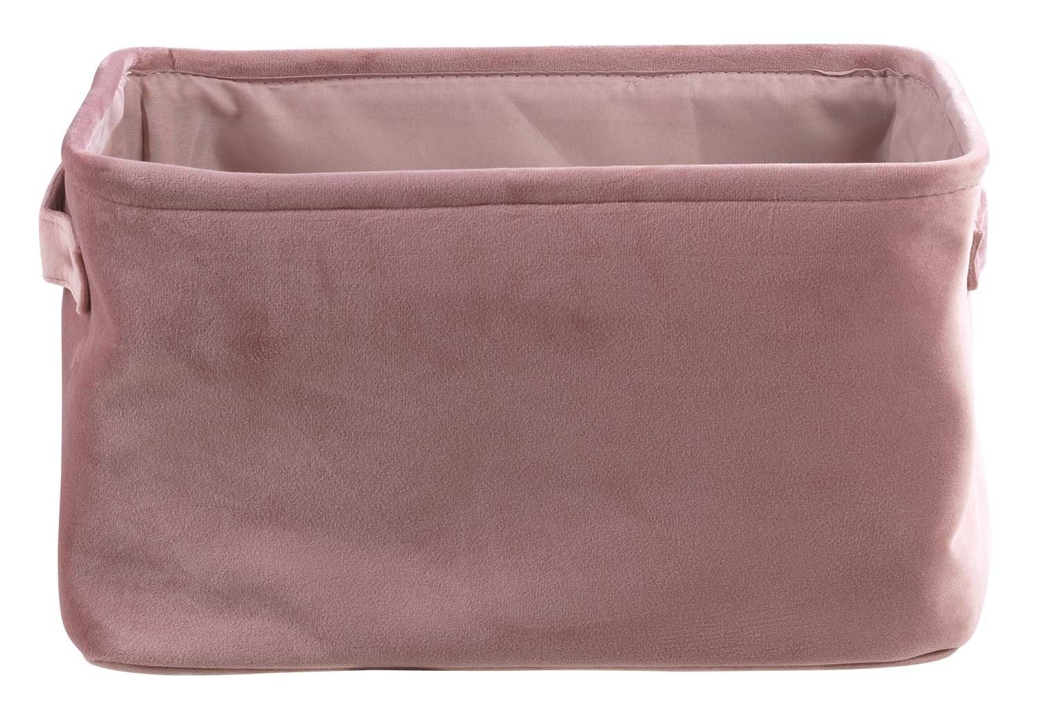 Home4You Aufbewahrungskorb Rosa, Samt, B 36 cm x T 26 cm, Tragegriffe, Uni günstig online kaufen