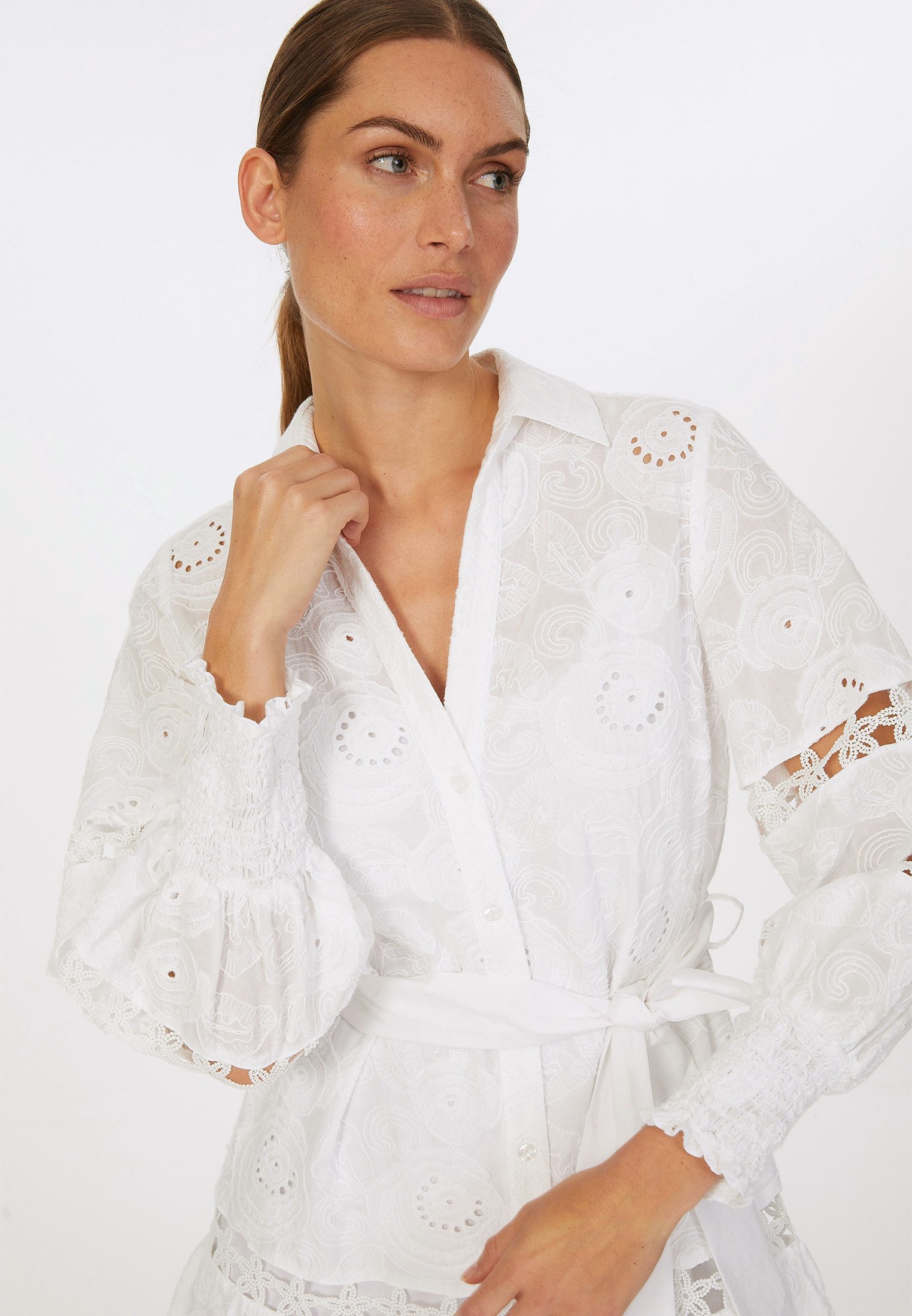 MARC AUREL Hemdblusenkleid aus besticktem Popeline günstig online kaufen