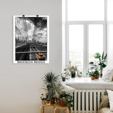 Artland Poster New York Brooklyn Bridge, Brücken (1 St), als Leinwandbild, Wandaufkleber oder Poster in versch. Größen