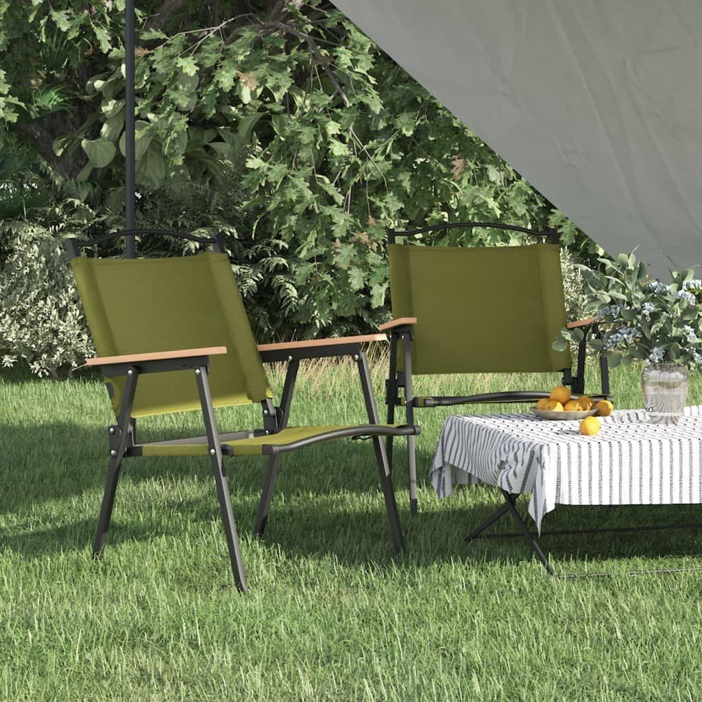 vidaXL Gartenstuhl Campingstühle 2 Stk. Grün 54x55x78 cm Oxford-Gewebe (2 St)