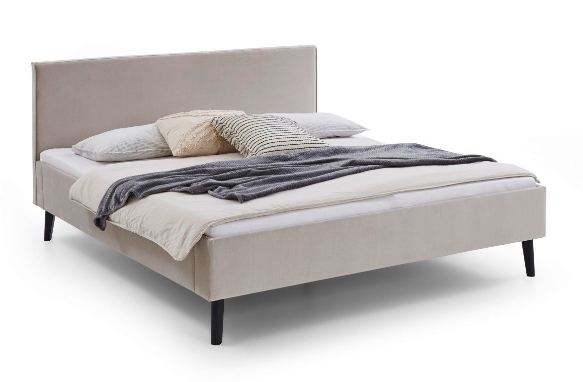 meise.möbel Polsterbett Polsterbett Leira, beige glatt, 180 x 200 cm, Erwachsenenbett 180, modernes Bett Polster glatt, King Size Bett