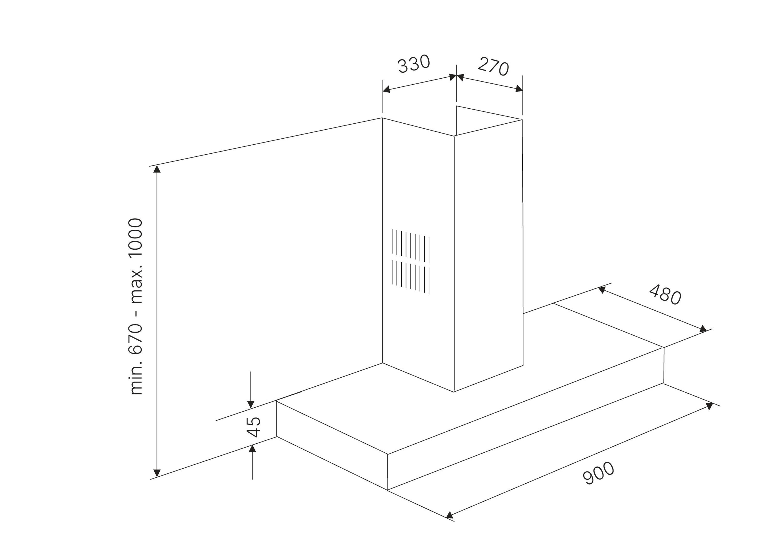 Küppersbusch Zwischenbauhaube DW9350.0E Serie K-series.3 DW9350.0E, Digitalanzeige, Metall-Fettfilter, Aluminium-Dreh­knebel