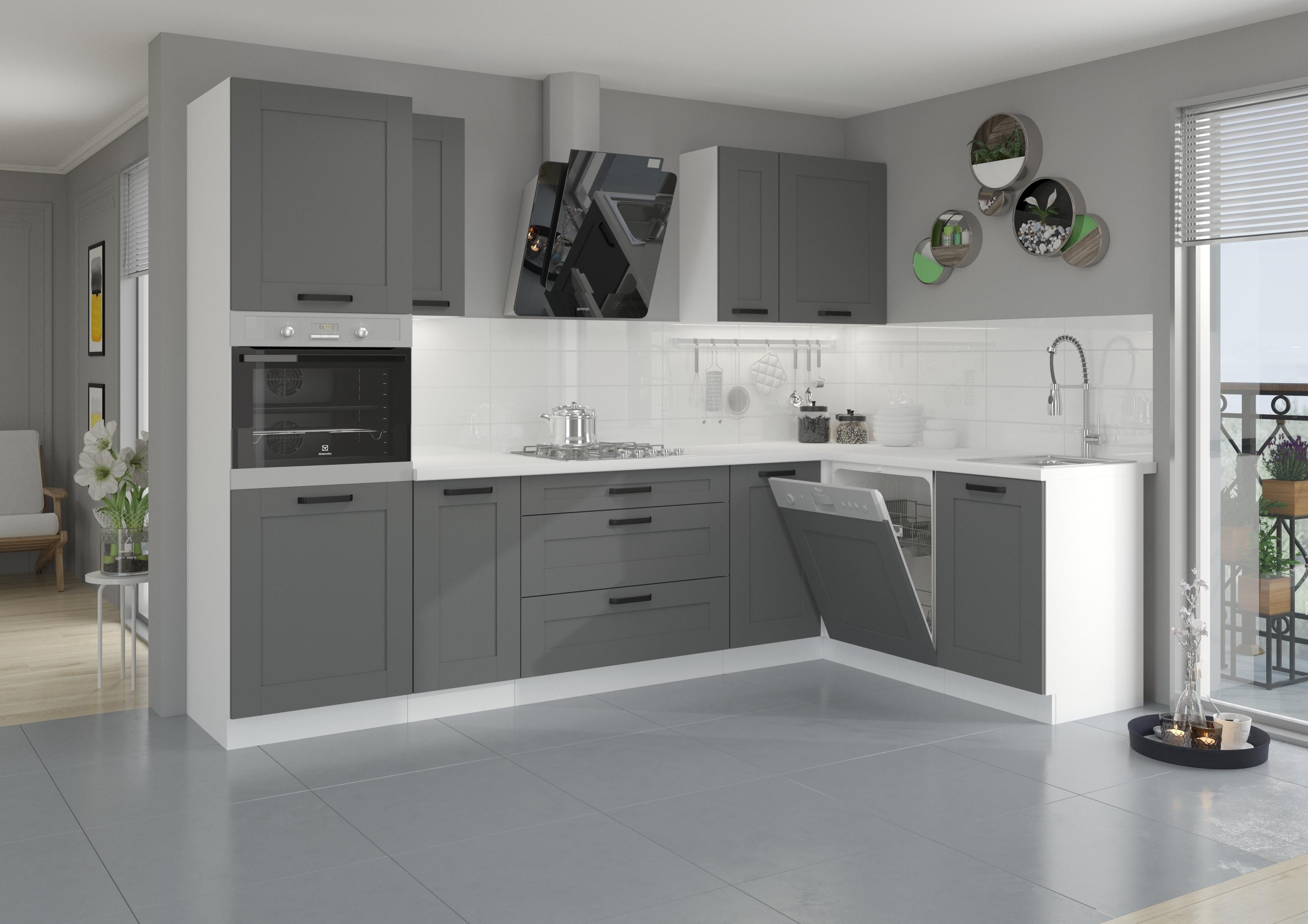 ROYAL24_MARKT Winkelküche Zeitlos modern Küchenmöbel, die Qualität und Schönheit vereinen, Funktionale Aufbewahrung - Robuste Materialien - Leicht zu reinigen
