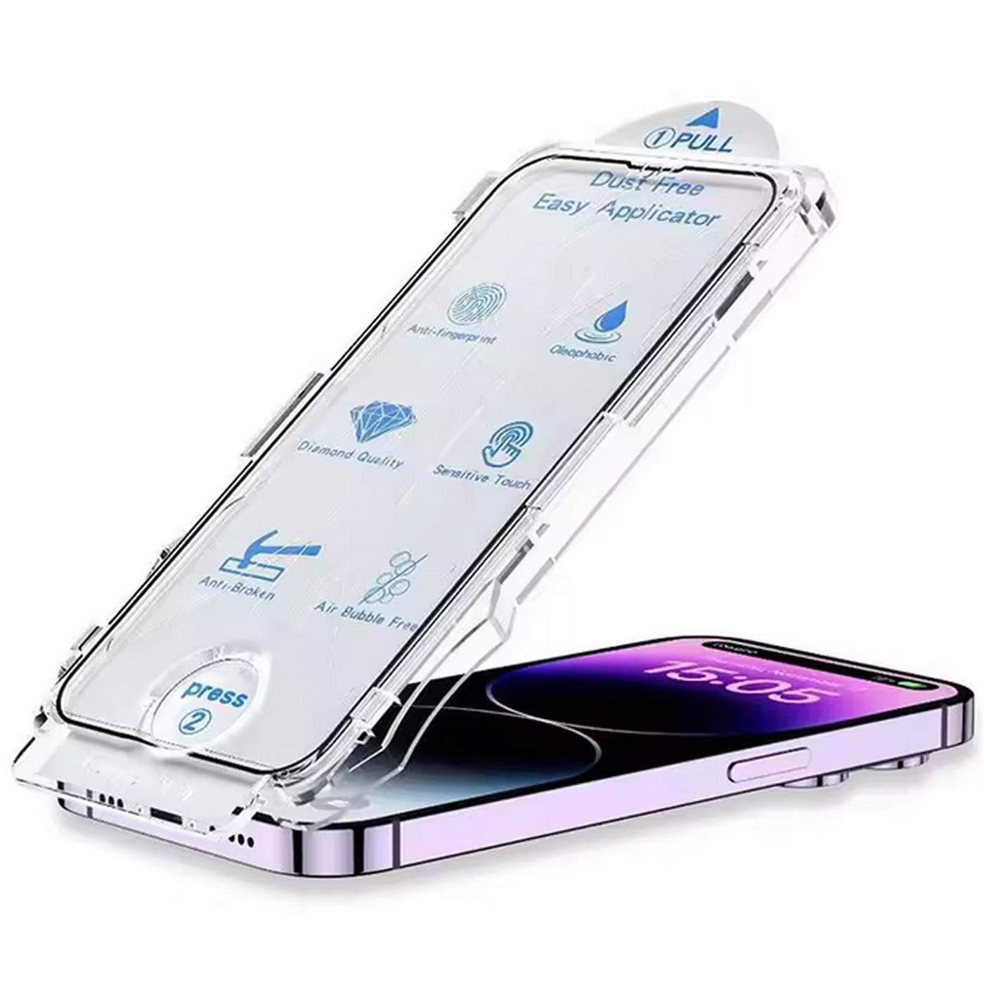 CoolGadget Displayschutzfolie Panzerfolie für iPhone 16 Plus, 9H Härtegrad mit Aufbringhilfe, 2x Displayfolie Glas Folie Schutzfolie inkl. Montage Hilfe Rahmen