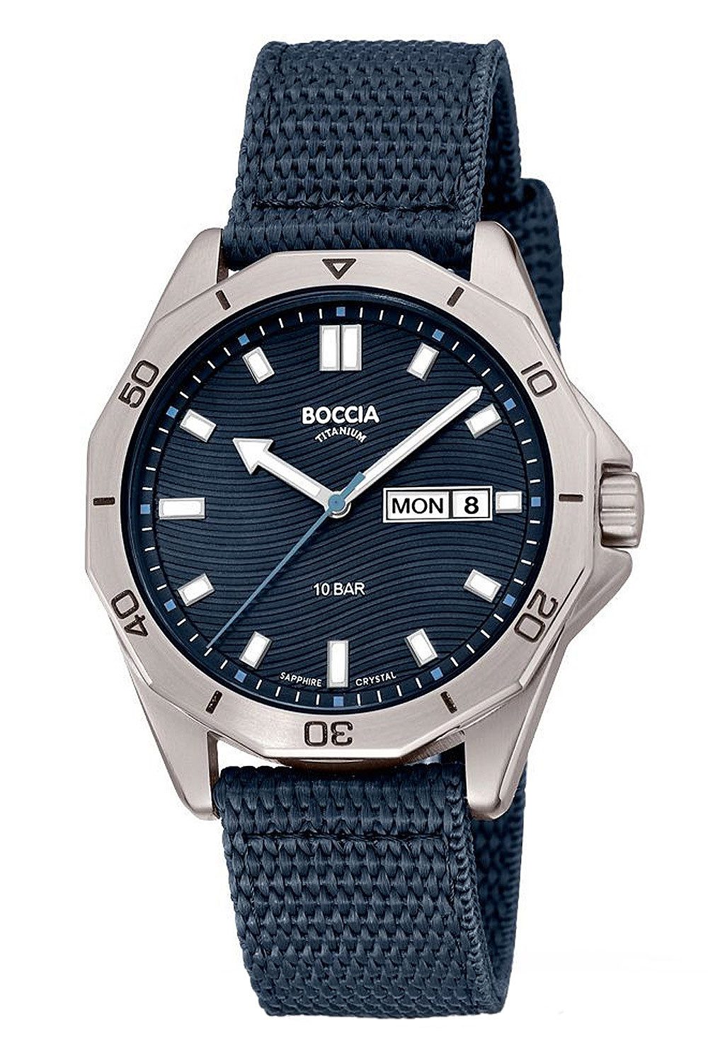 Quarzuhr Titan-Armbanduhr für mit Saphirglas 10 bar Blau