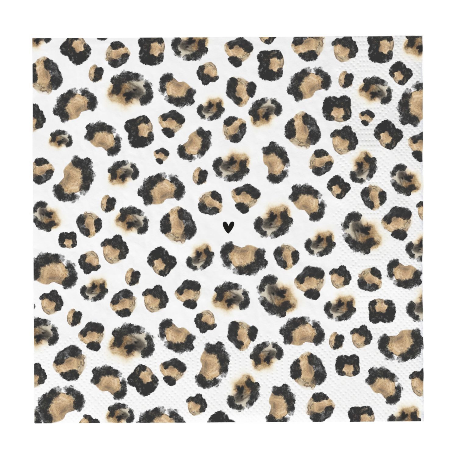 Bastion Collections Papierserviette Karamell, Höhe: cm, Farbe: Weiß, Motiv: Leomuster