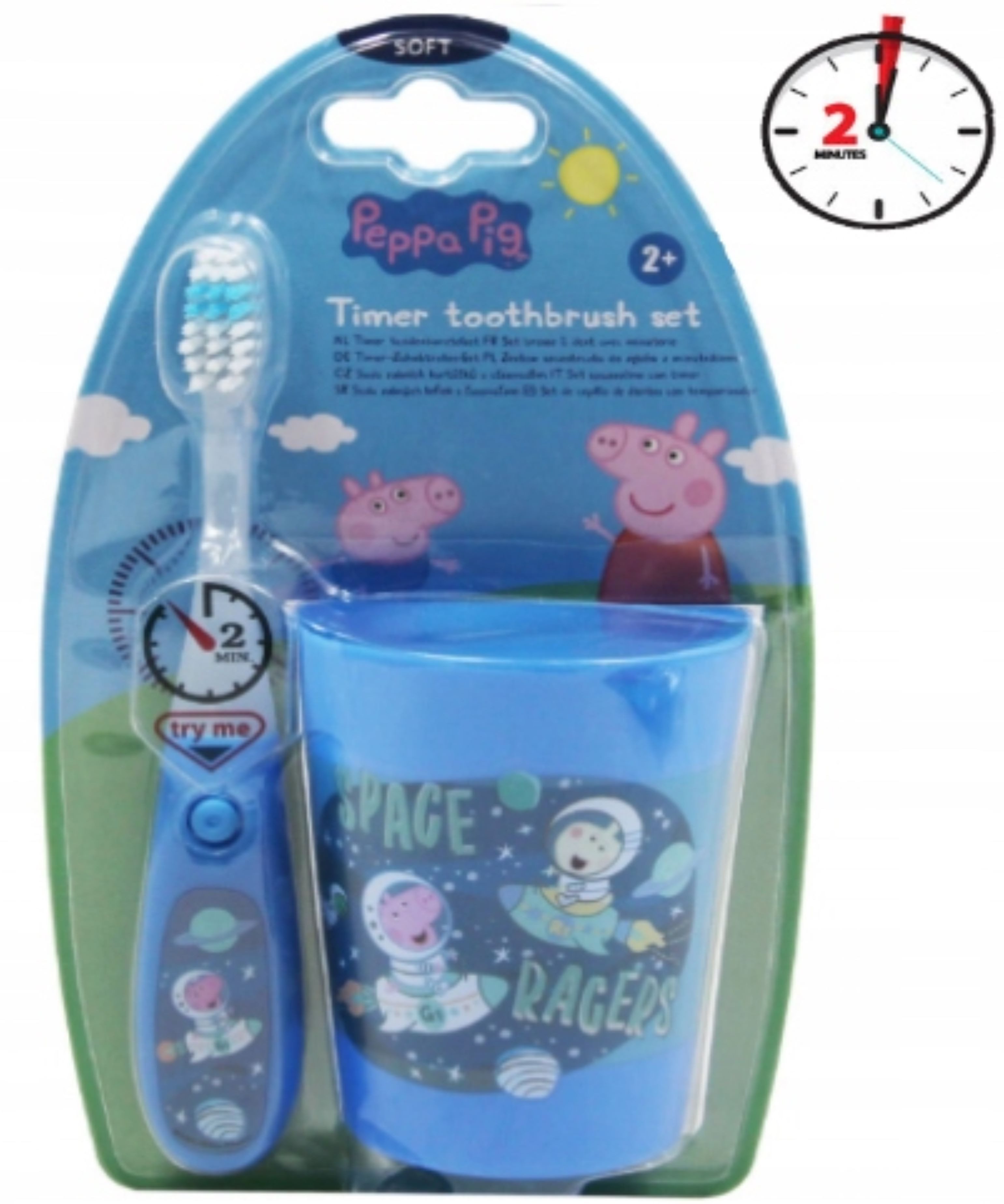 Karsten International Elektrische Kinderzahnbürste Peppa Pig Zahnbürste mit Timer & Becher – spielerisches Zähneputzen! – Bild 3 von 3