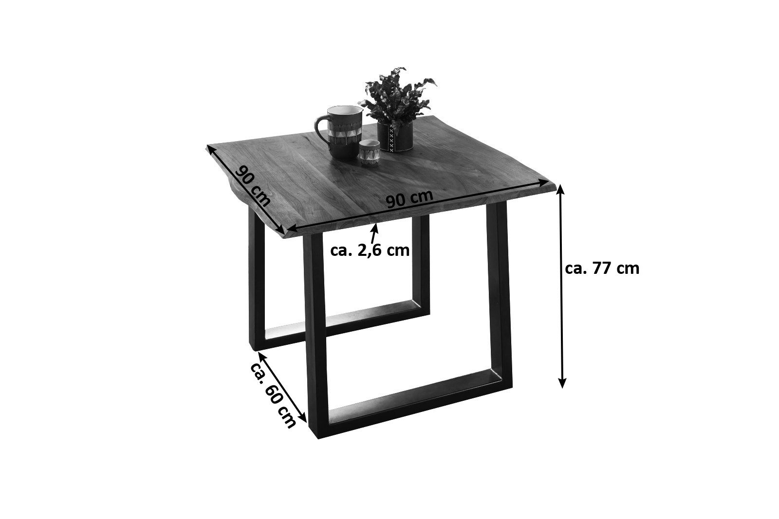 Loreno® Baumkantentisch Mephisto, massives Akazienholz, Baumkante, günstig online kaufen