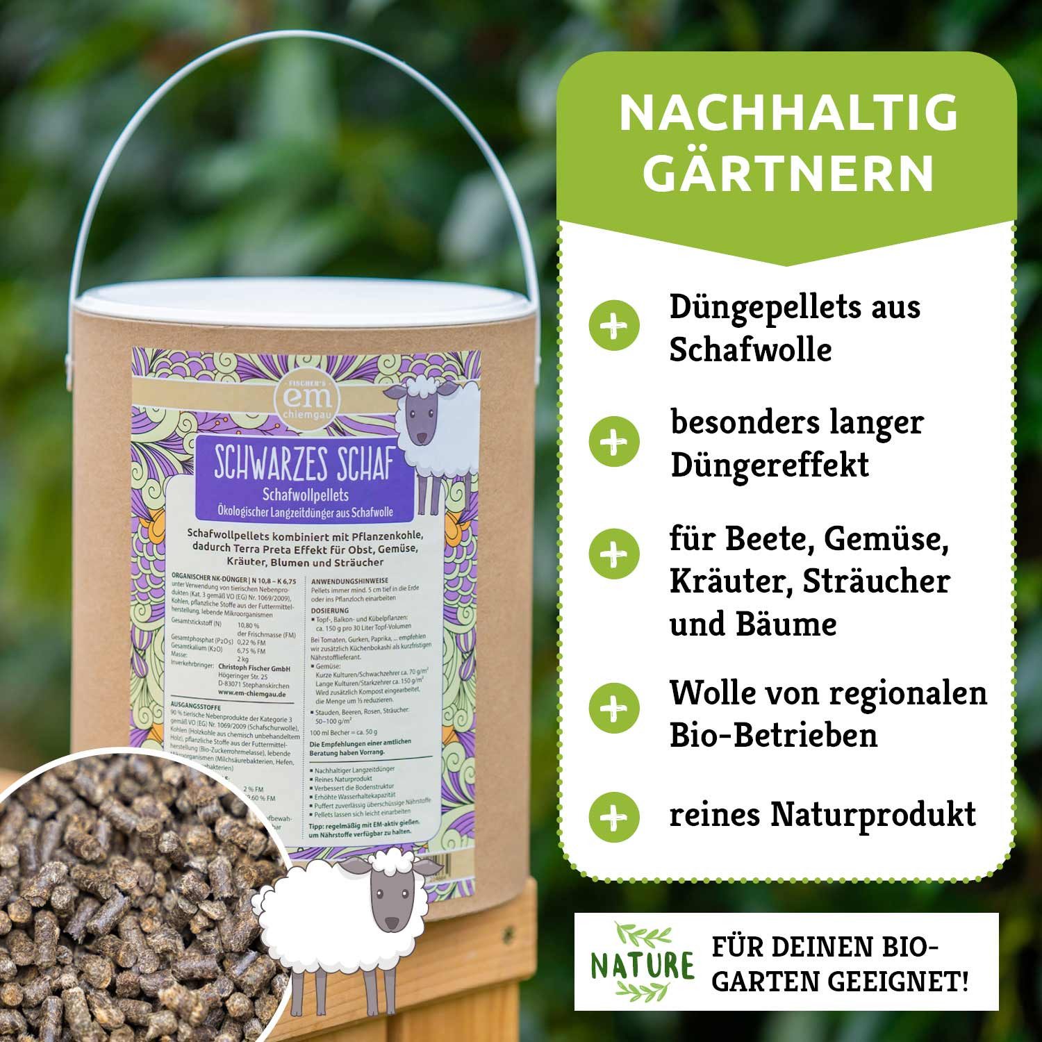 Fischer's EM-Chiemgau Langzeitdünger Schafwollpellets Bio, mit günstig online kaufen