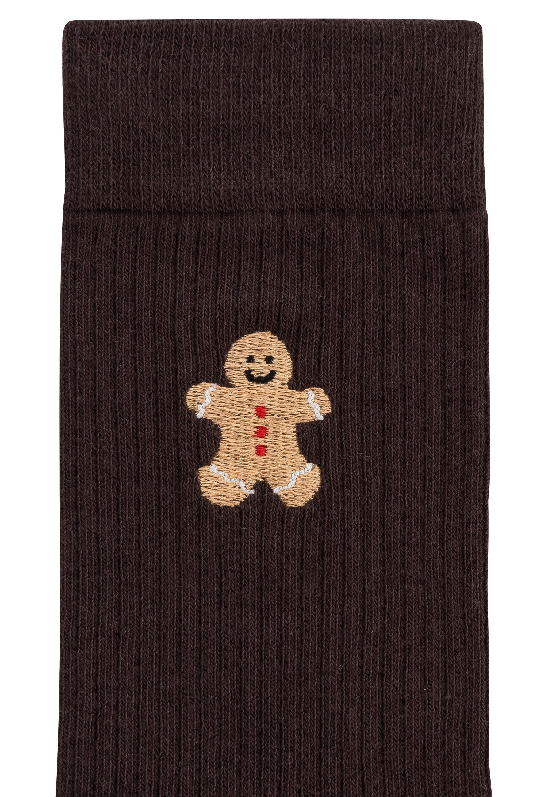 MELA Socken Gerippte Socken Stickerei 1 Paar Frei von Polyester und Polyamid – Bild 2 von 3