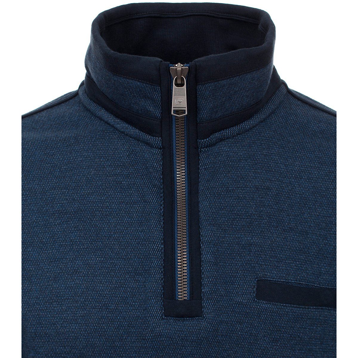 CASAMODA Sweater CasaModa Troyer-Sweatshirt blau melange große Größen