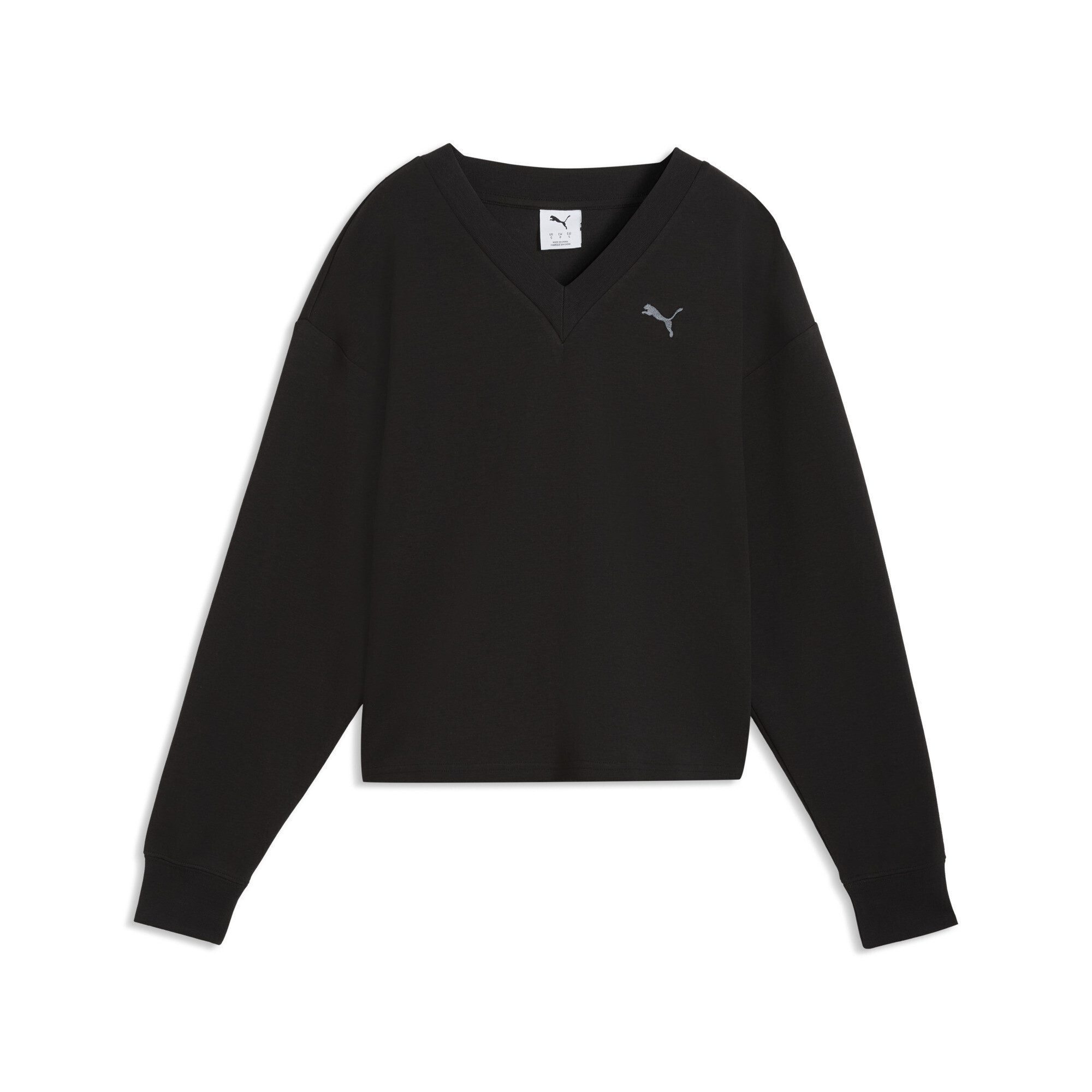 PUMA Sweatshirt Essentials Elevated Sweatshirt mit V-Ausschnitt Damen