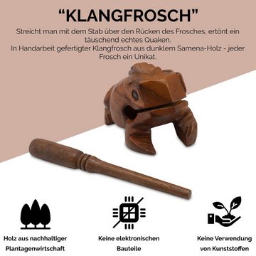 Logoplay Holzspiele Spiel, Klangfrosch Gr. 4 - 11 cm - Klangtier - Musik-/Percussion-Instrument aus Holz Holzspielzeug