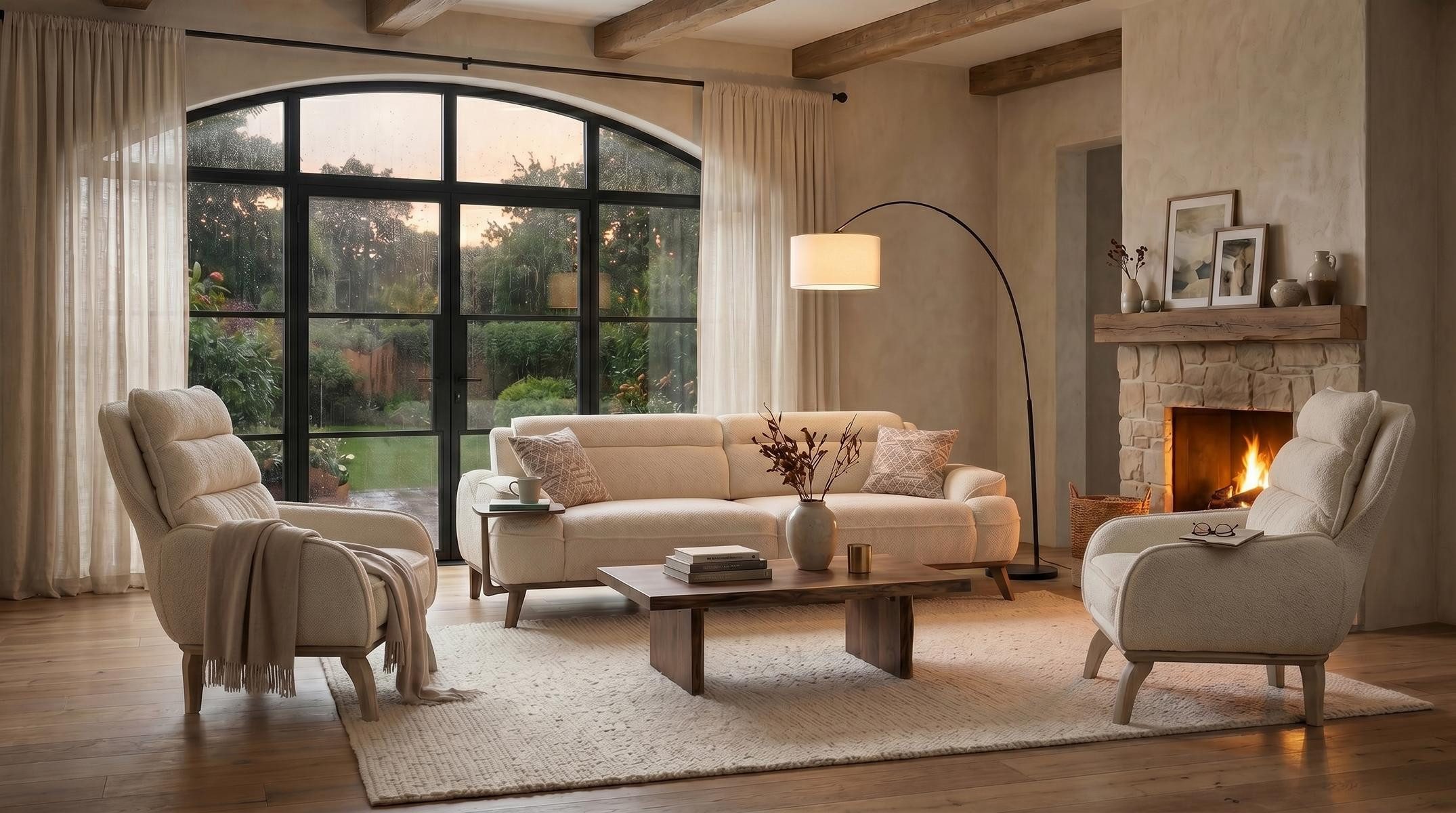 JVmoebel Polstergarnitur Sofa set Moderner Stil Designermodell Beige Elegante Wohnzimmer, (1-tlg., 1-tlg)