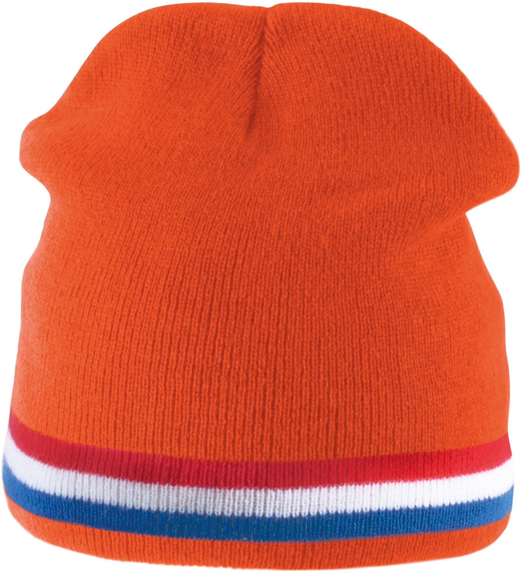 K-UP Bommelmütze Beanie Mütze mit Kontrastrand