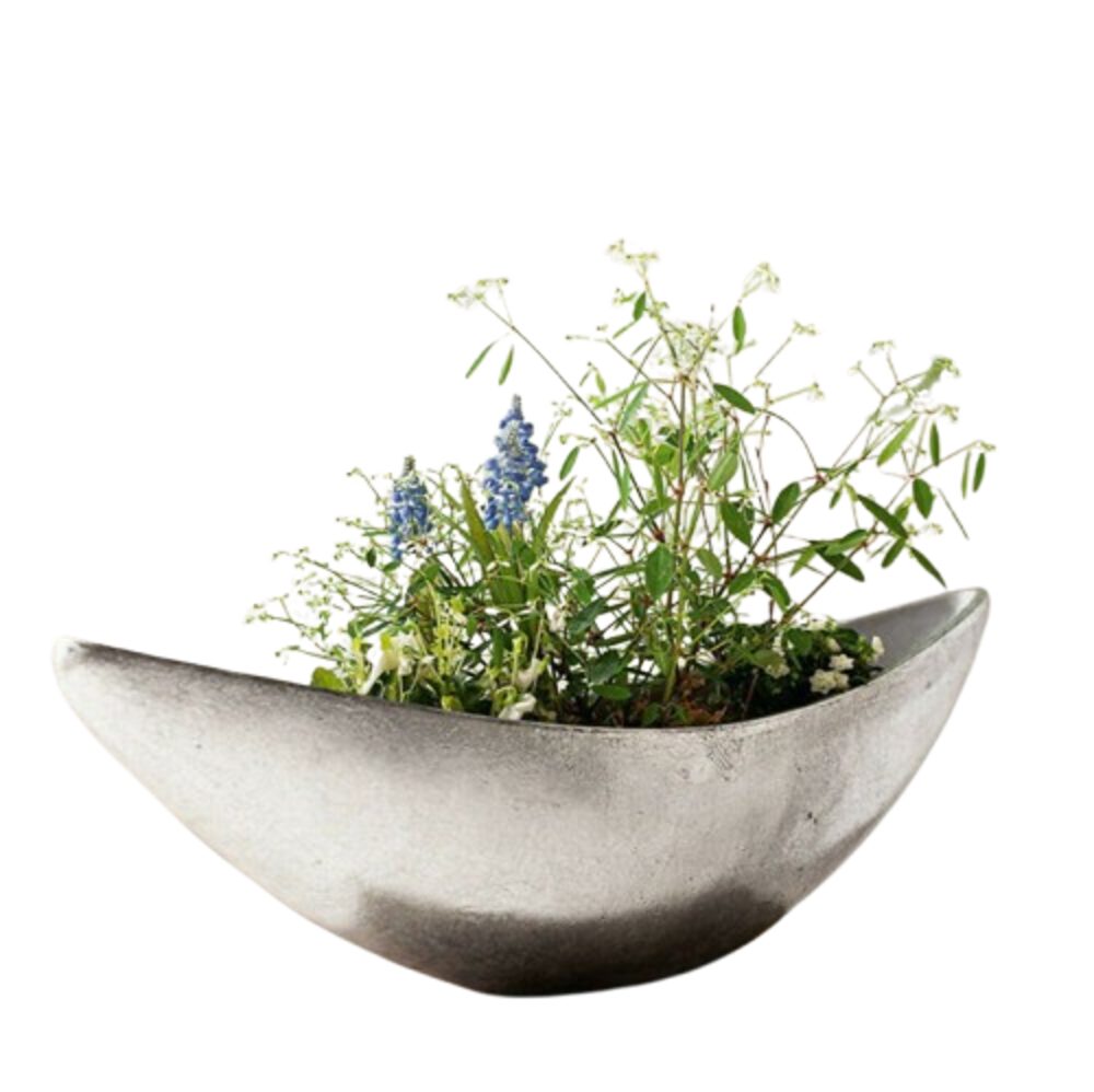 Pflanzschale Pflanzschale Pflanzgefäss Pflanzer Silber 60 cm Deko Schale