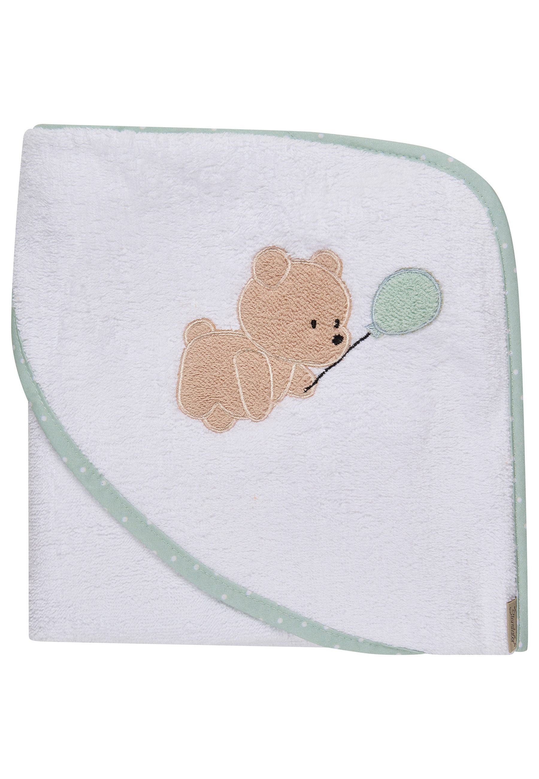 Sterntaler® Badetücher Kapuzenbadetuch 80x80 cm BÄR Bo, Frottee (1-St), Kapuzenbadetuch 80x80cm, aus weichemFrottee, mit süßer Applikation – Bild 4 von 5