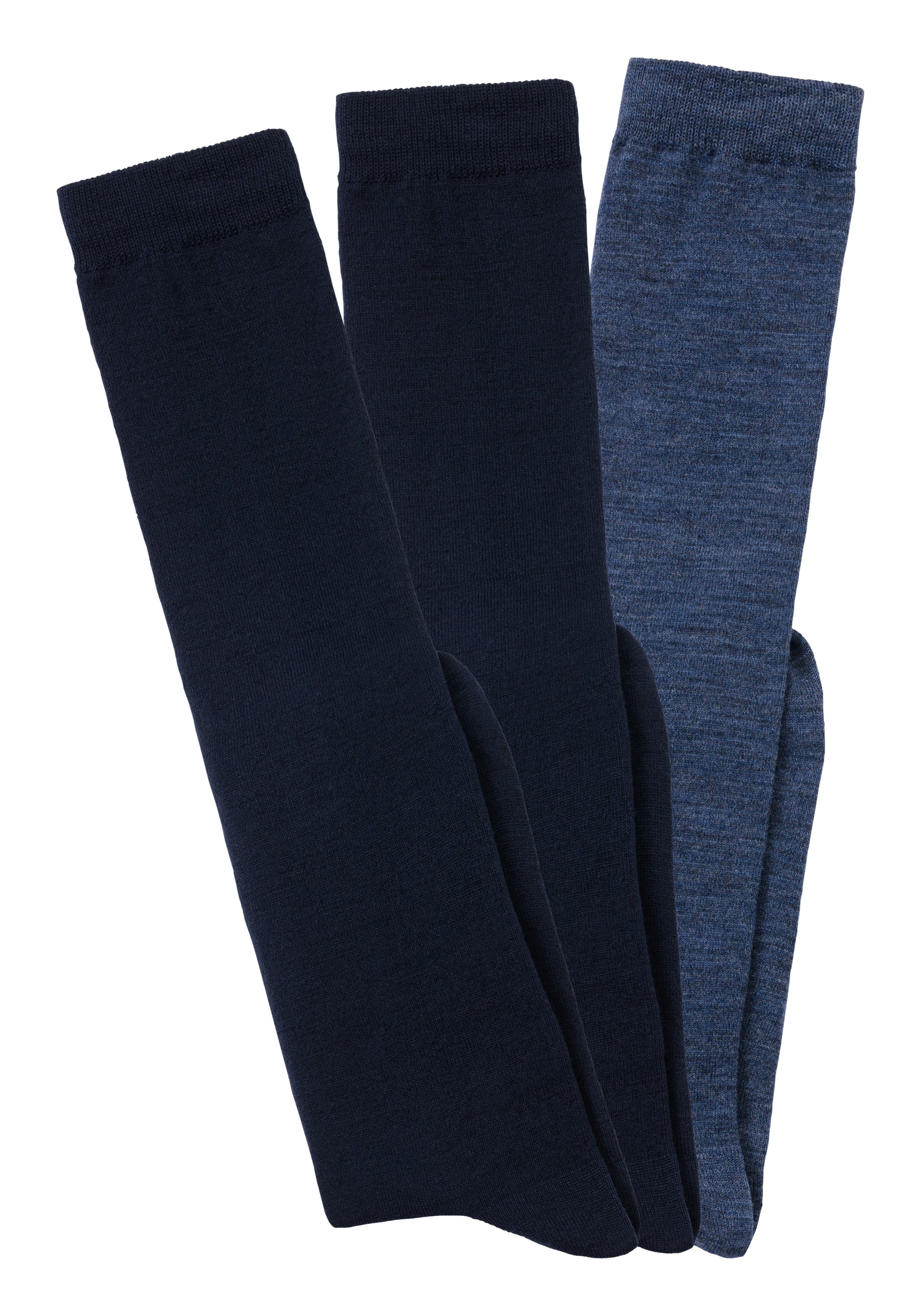 Bench. Kniestrümpfe Herren Wollkniestrümpfe, uni, weicher Abschluss (Packung, 3-Paar, Gr. 39-42 bis 47-48) Herrenkniestrümpfe mit wärmender Wolle – Bild 2 von 5
