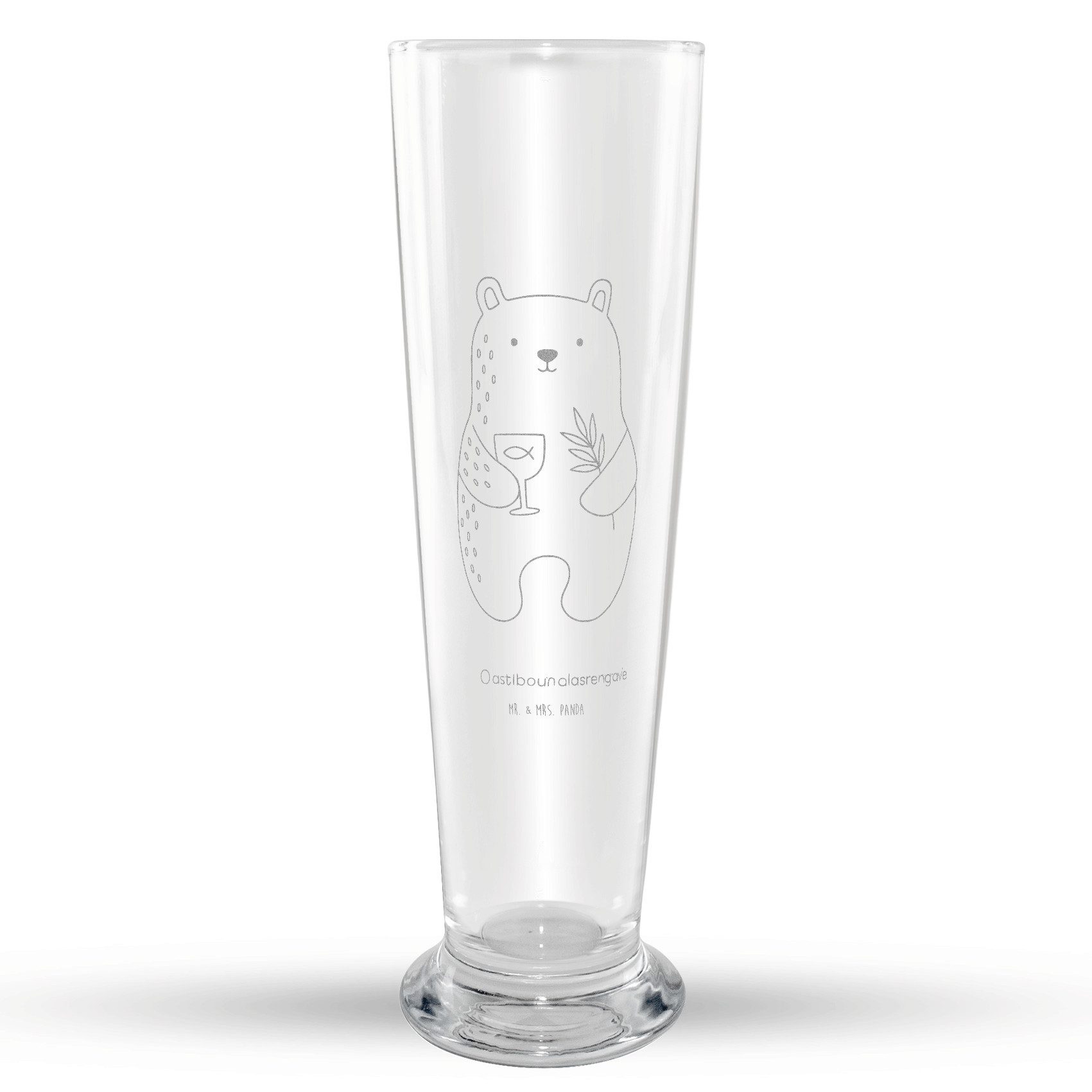 Mr. & Mrs. Panda Bierglas Bär Konfirmation, Weizenbier Glas, Transparent, Weizen Glas, Weißbier, 1-tlg., Premium Glas