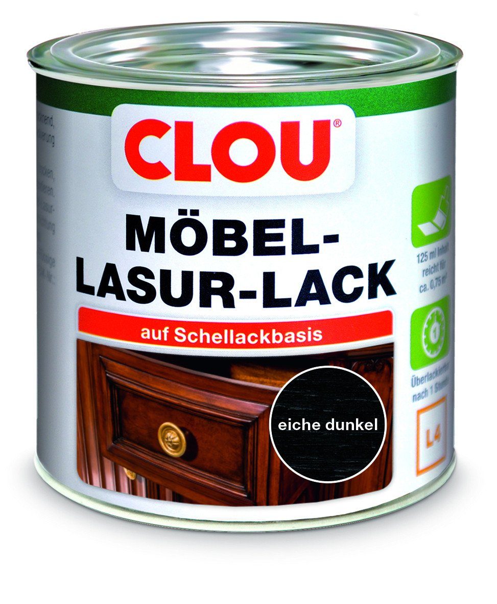 Holzlack Clou Möbel Lack L4 125 ml eiche dunkel