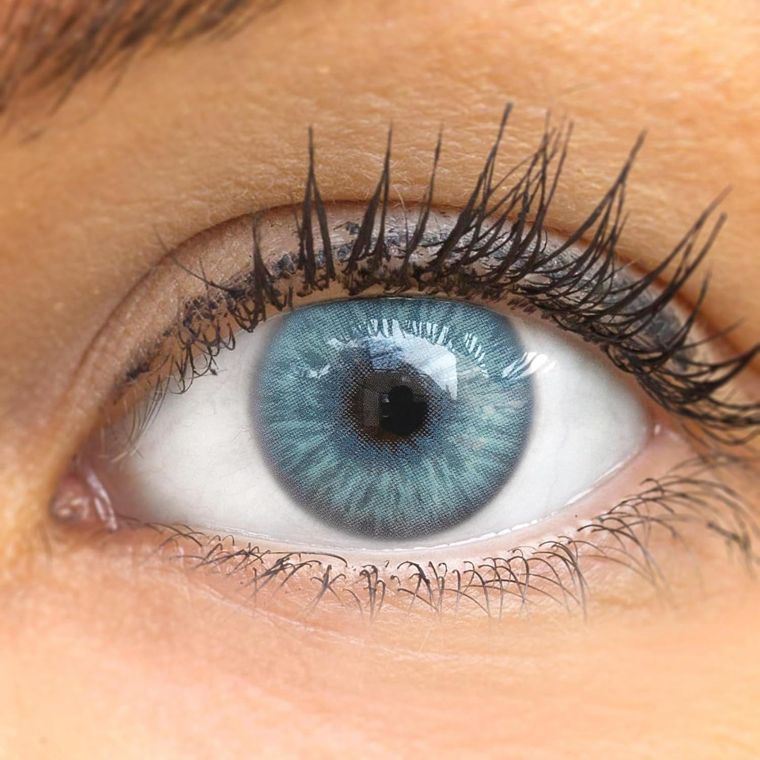 GLAMLENS Monatslinsen Sehr stark deckende und natürliche blaue Linsen "Catania Ice Blue"